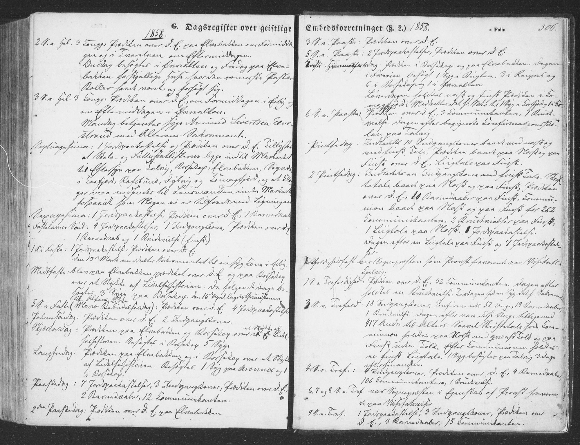 Talvik sokneprestkontor, SATØ/S-1337/H/Ha/L0010kirke: Parish register (official) no. 10, 1852-1864, p. 306