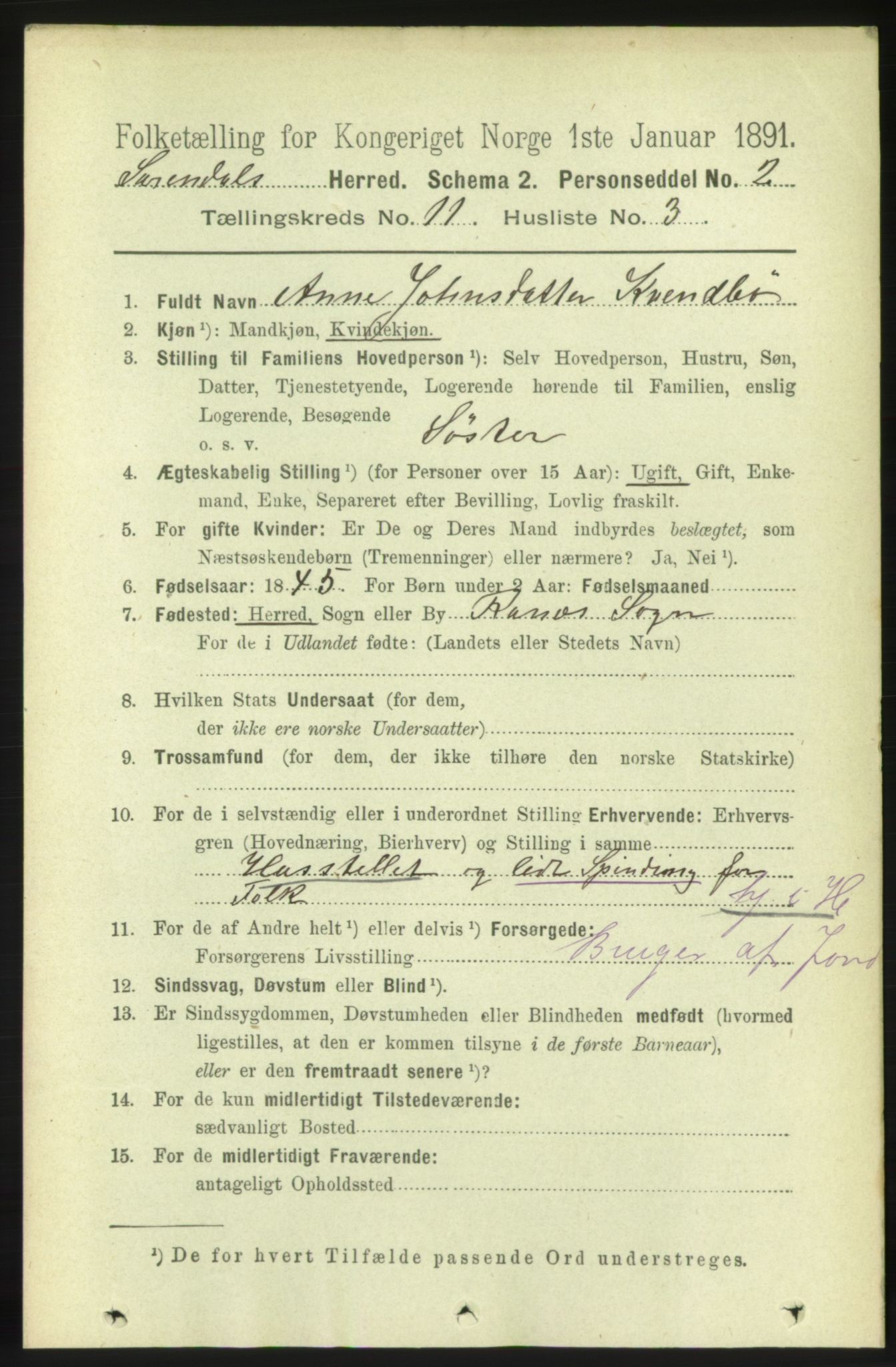 RA, 1891 census for 1566 Surnadal, 1891, p. 2682