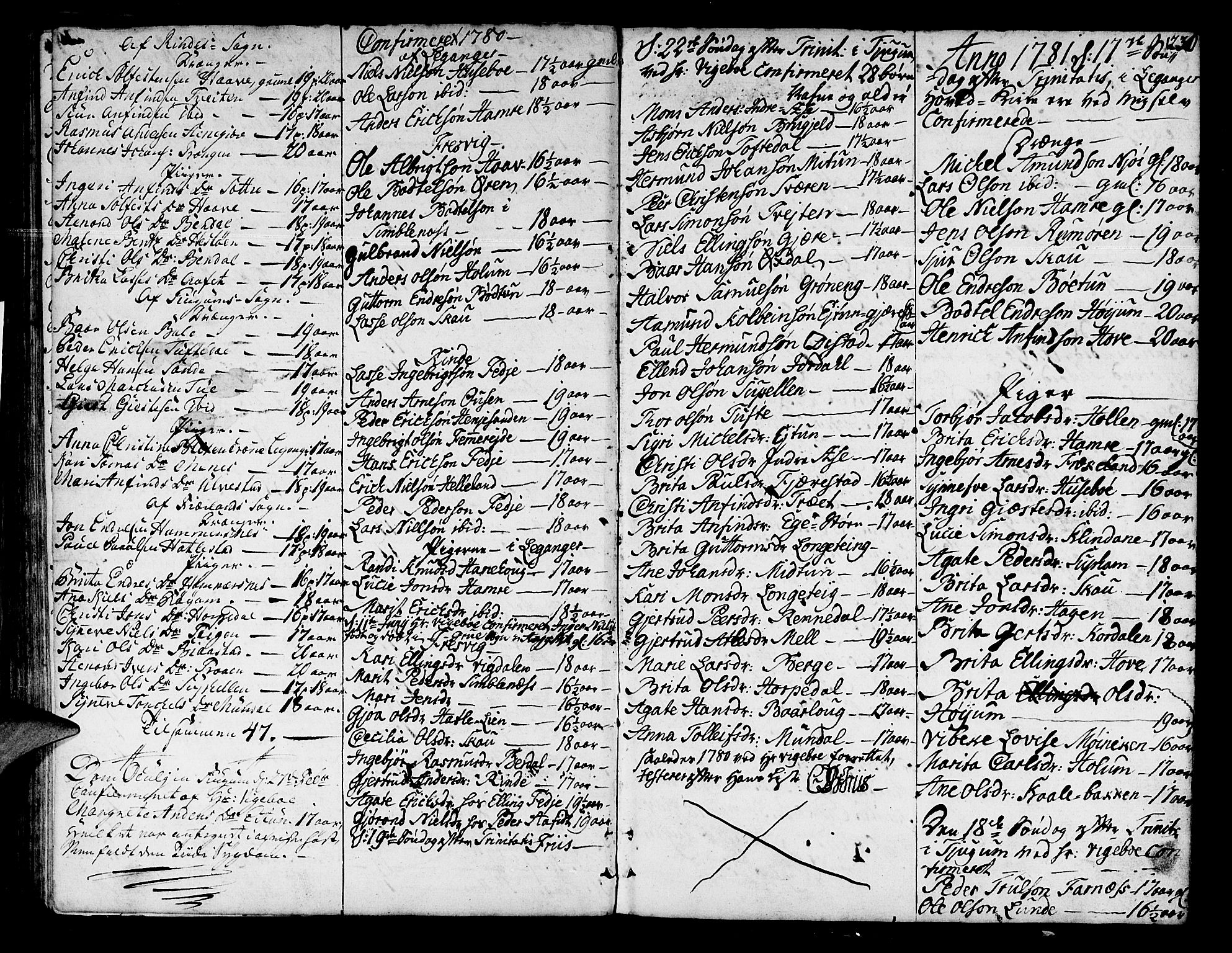 Leikanger sokneprestembete, AV/SAB-A-81001/H/Haa/Haaa/L0004: Parish register (official) no. A 4, 1770-1791, p. 230