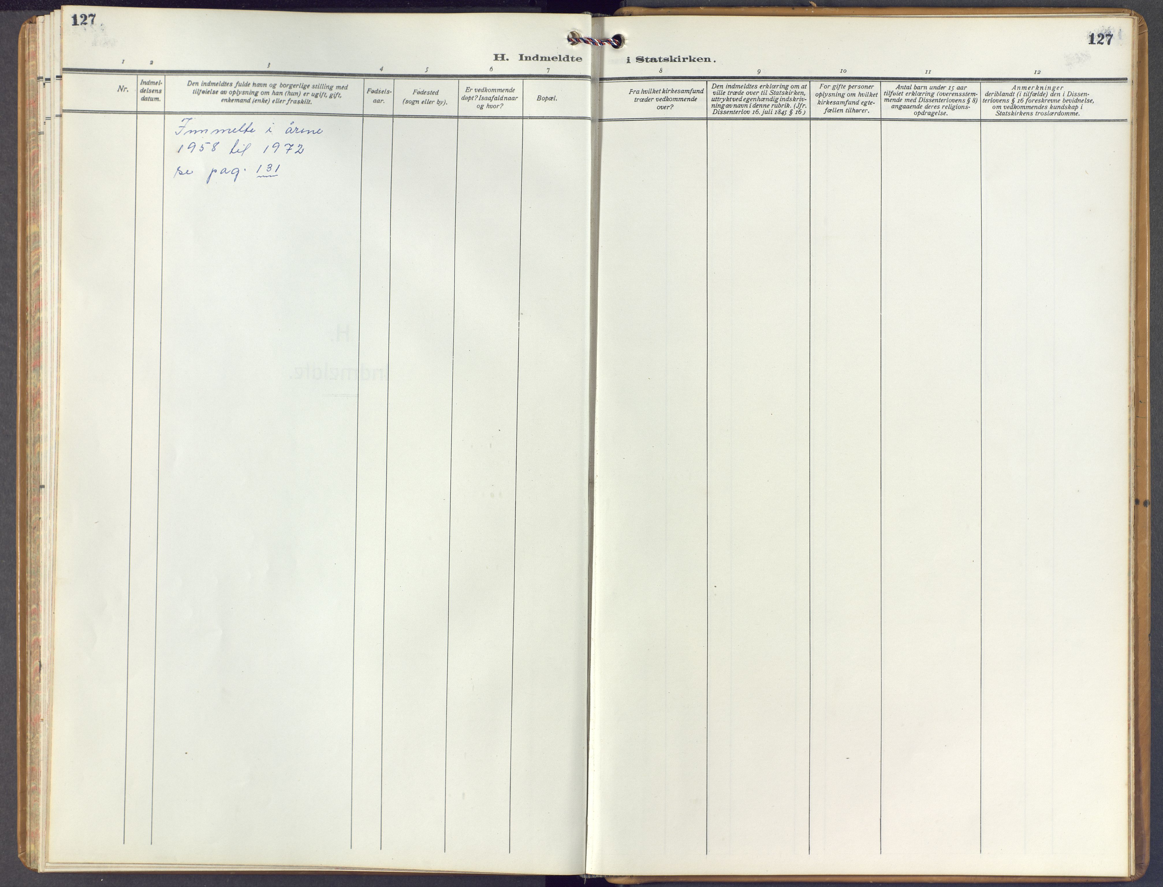 Holla kirkebøker, SAKO/A-272/F/Fa/L0013: Parish register (official) no. 13, 1942-1973, p. 127