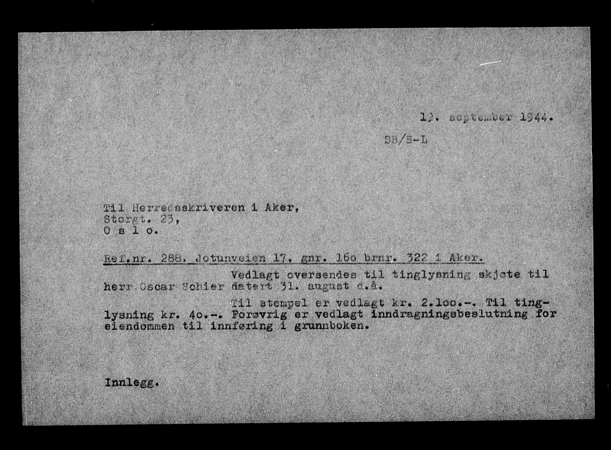 Justisdepartementet, Tilbakeføringskontoret for inndratte formuer, AV/RA-S-1564/H/Hc/Hcc/L0940: --, 1945-1947, p. 702