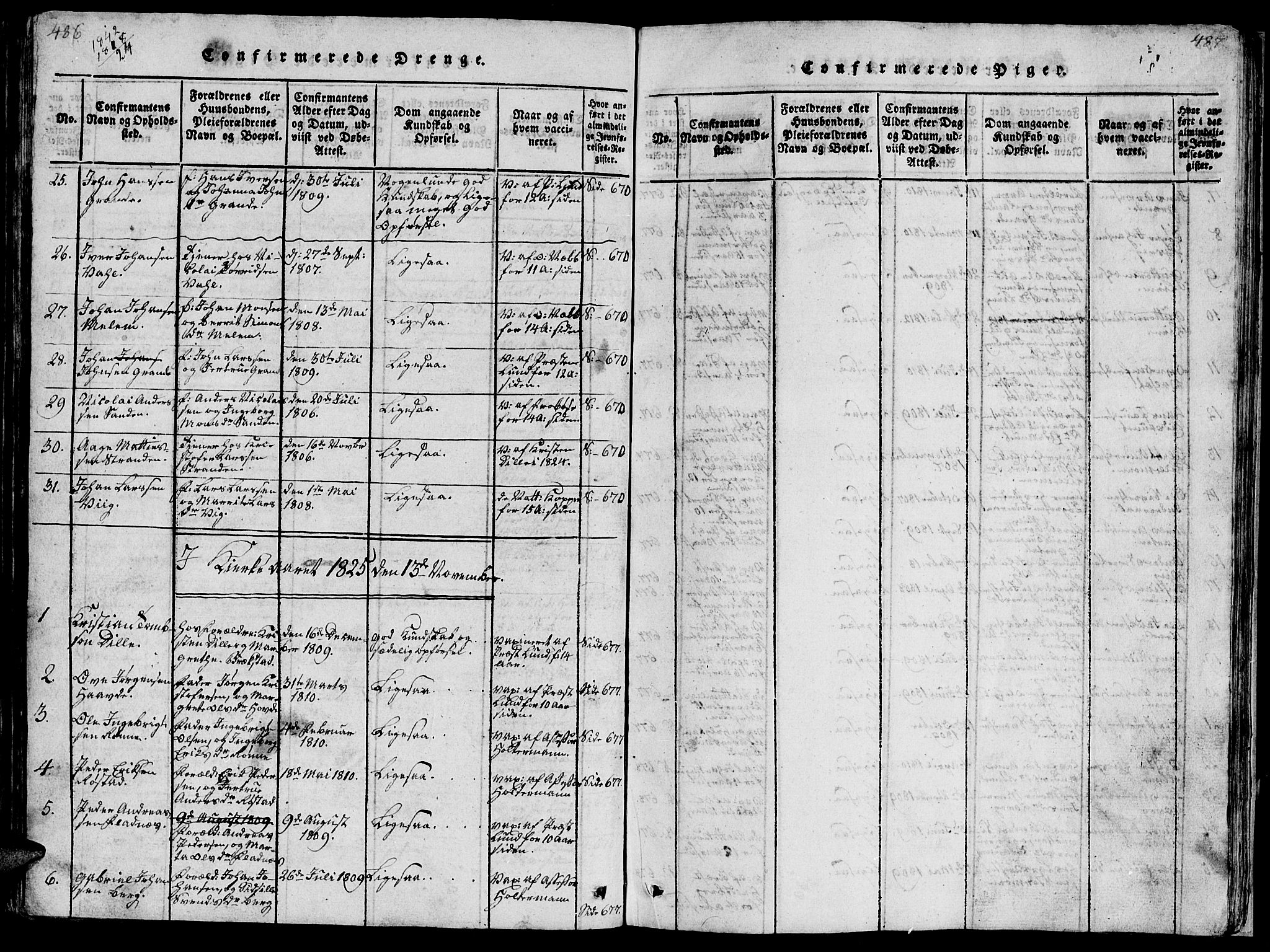 Ministerialprotokoller, klokkerbøker og fødselsregistre - Sør-Trøndelag, SAT/A-1456/659/L0744: Parish register (copy) no. 659C01, 1818-1825, p. 486-487