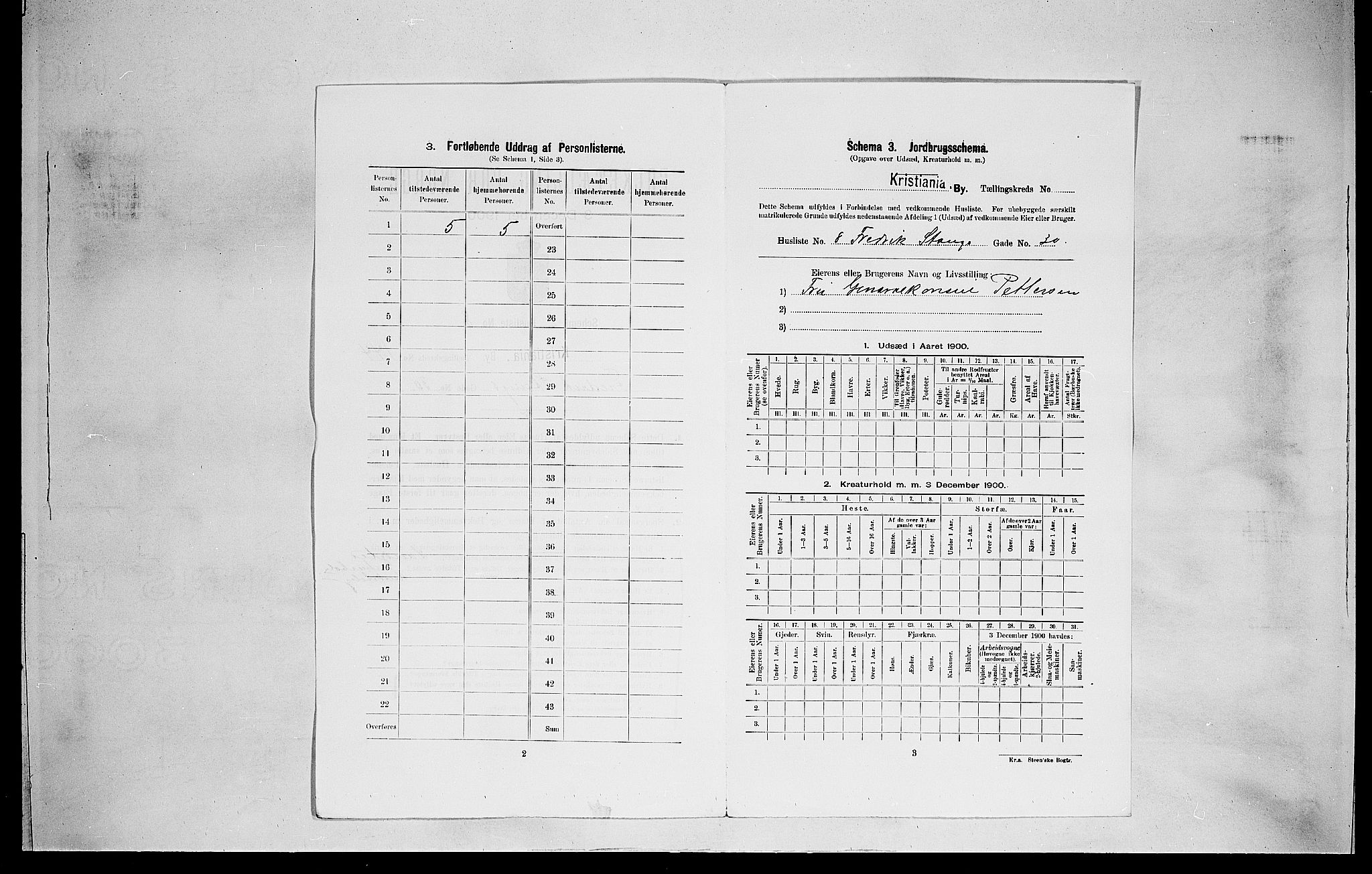 SAO, 1900 census for Kristiania, 1900, p. 24303