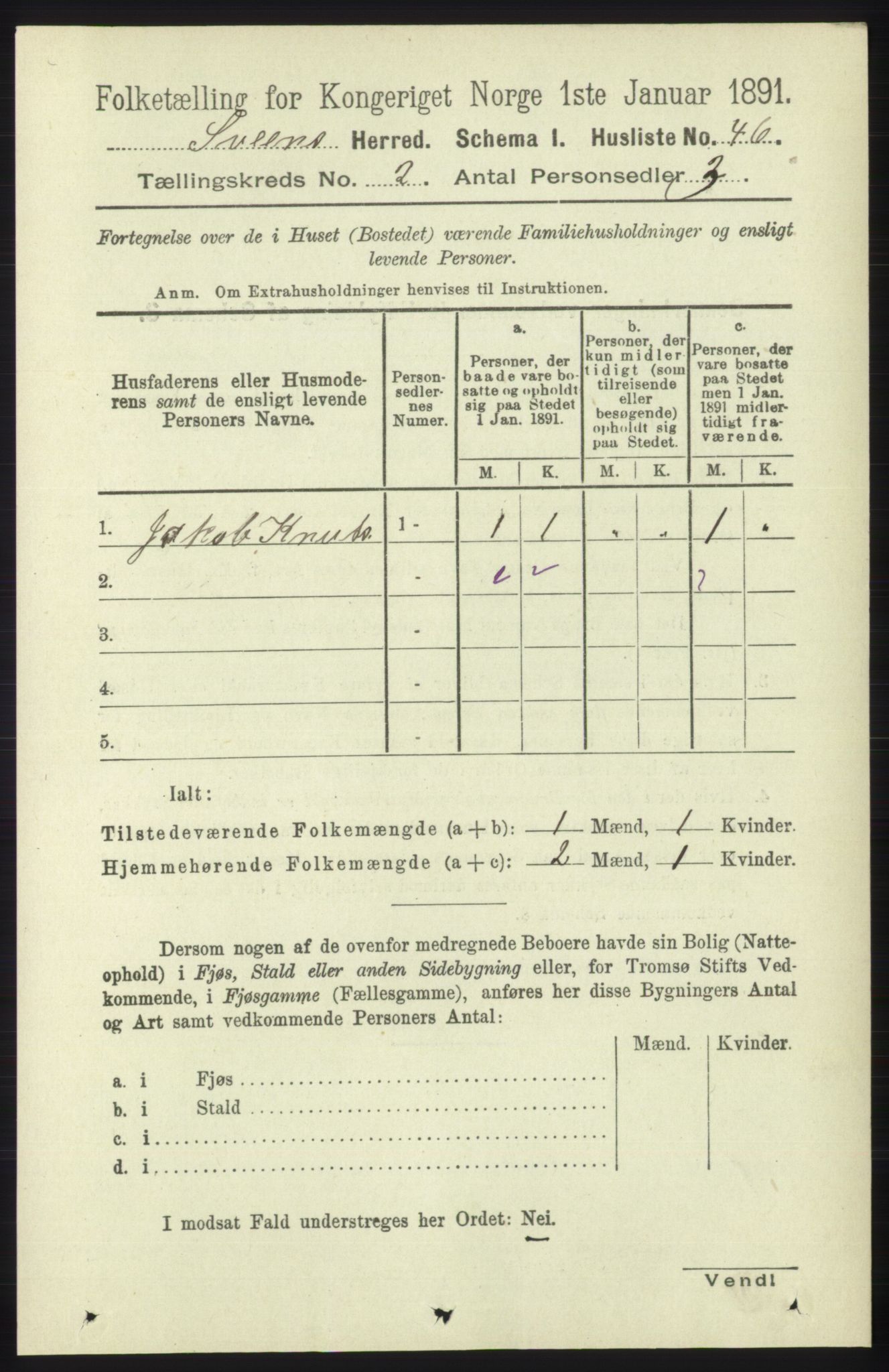 RA, 1891 census for 1216 Sveio, 1891, p. 510