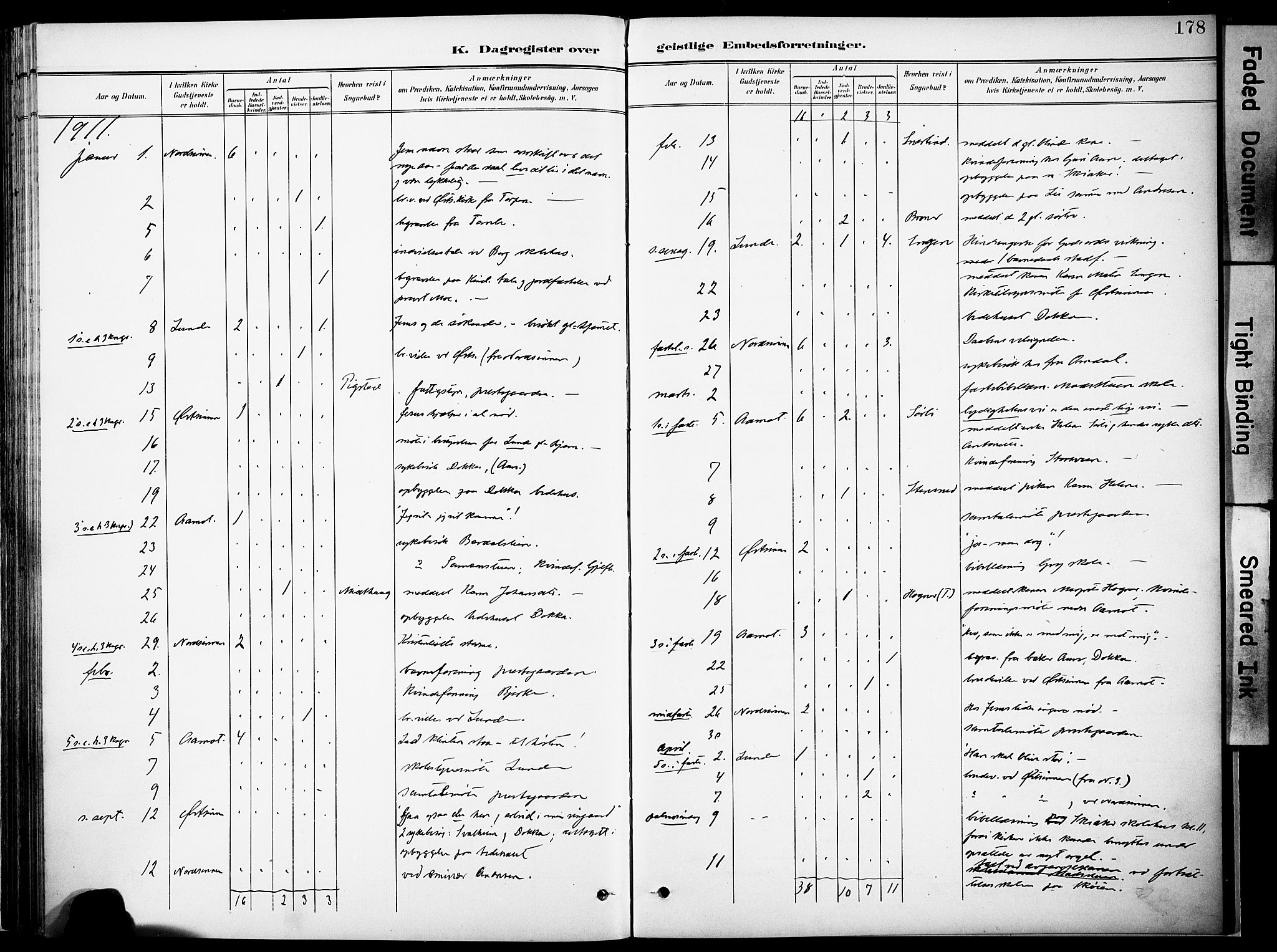 Nordre Land prestekontor, SAH/PREST-124/H/Ha/Haa/L0006: Parish register (official) no. 6, 1897-1914, p. 178