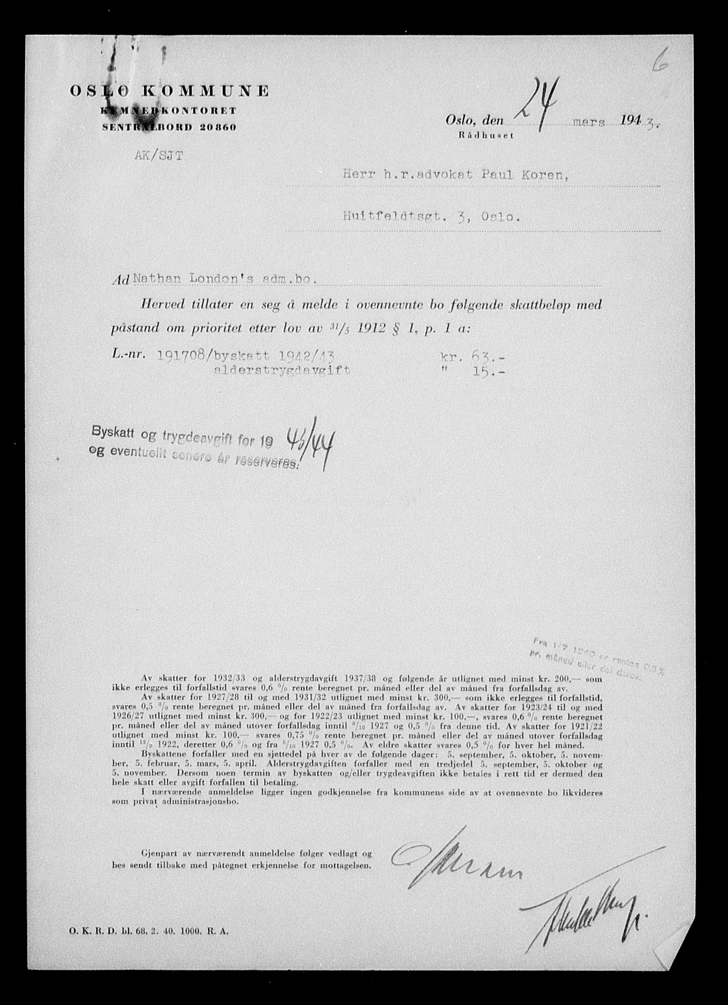 Justisdepartementet, Tilbakeføringskontoret for inndratte formuer, AV/RA-S-1564/H/Hc/Hcc/L0960: --, 1945-1947, p. 293