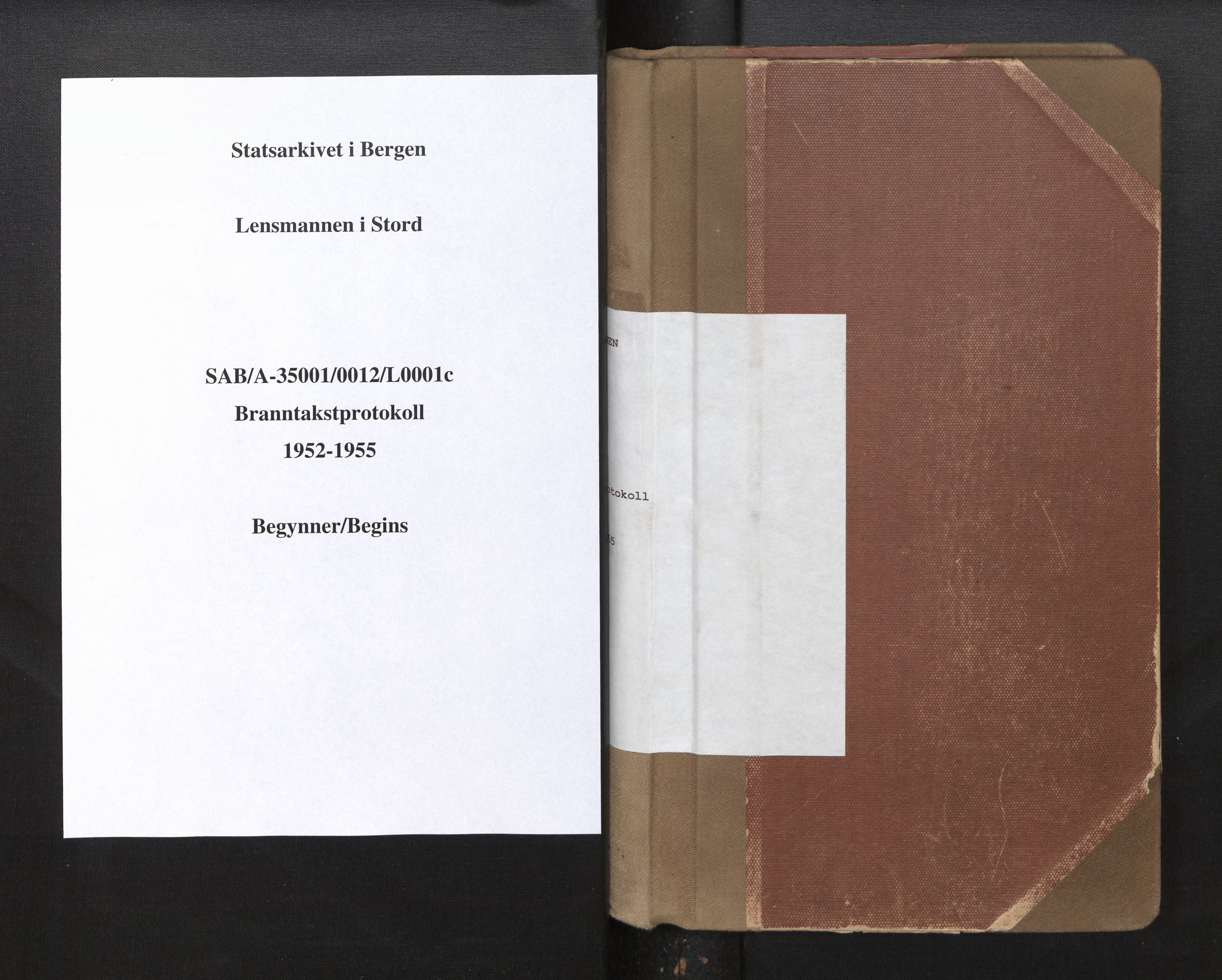 Lensmannen i Stord, SAB/A-35001/0012/L0001c: Branntakstprotokoll, 1952-1955