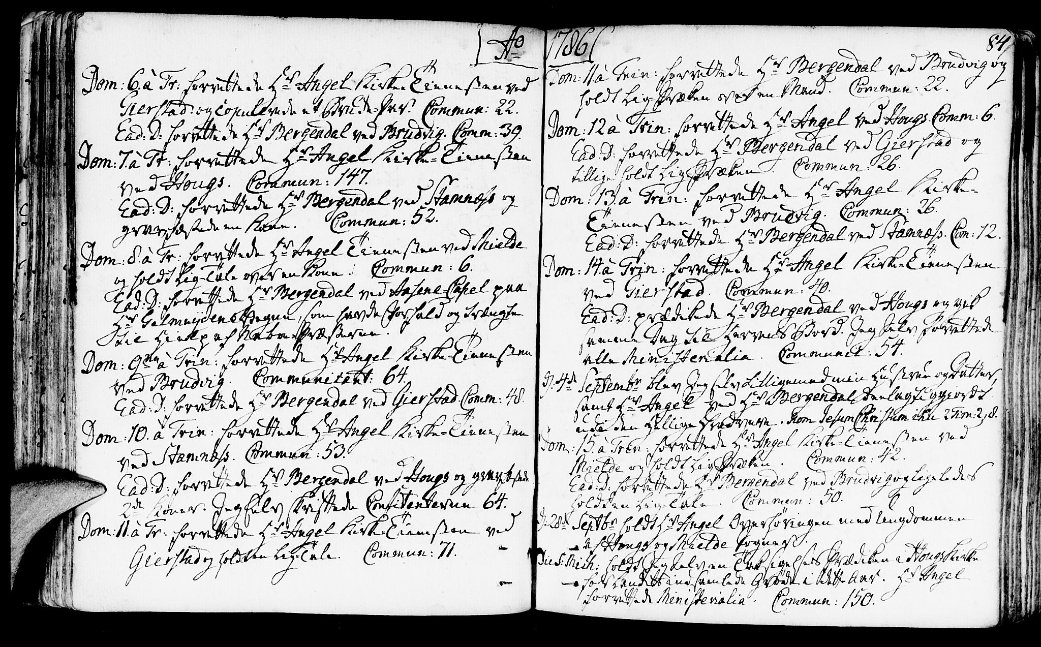 Haus sokneprestembete, AV/SAB-A-75601/H/Haa: Parish register (official) no. A 10, 1782-1796, p. 84