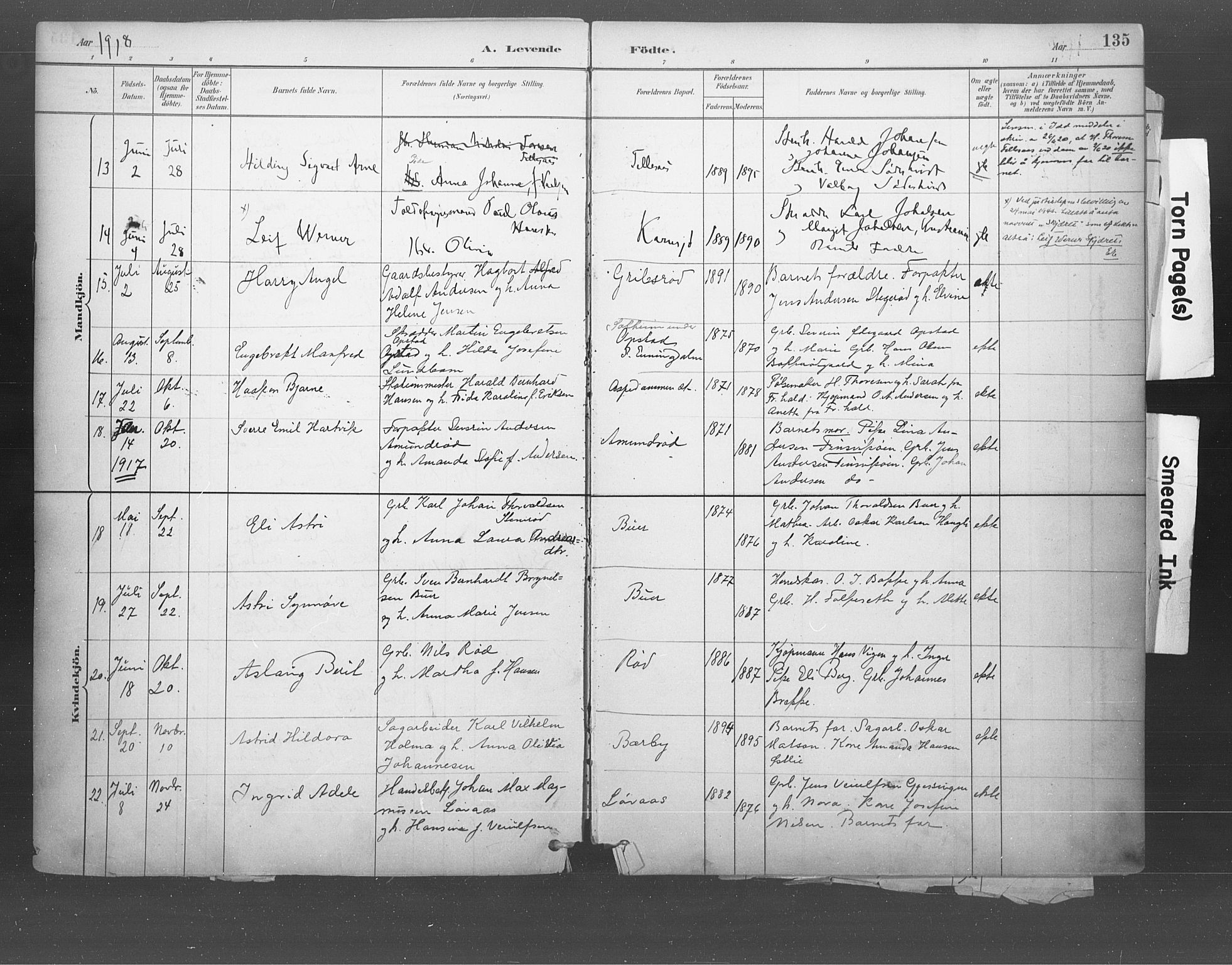 Idd prestekontor Kirkebøker, AV/SAO-A-10911/F/Fb/L0002: Parish register (official) no. II 2, 1882-1923, p. 135