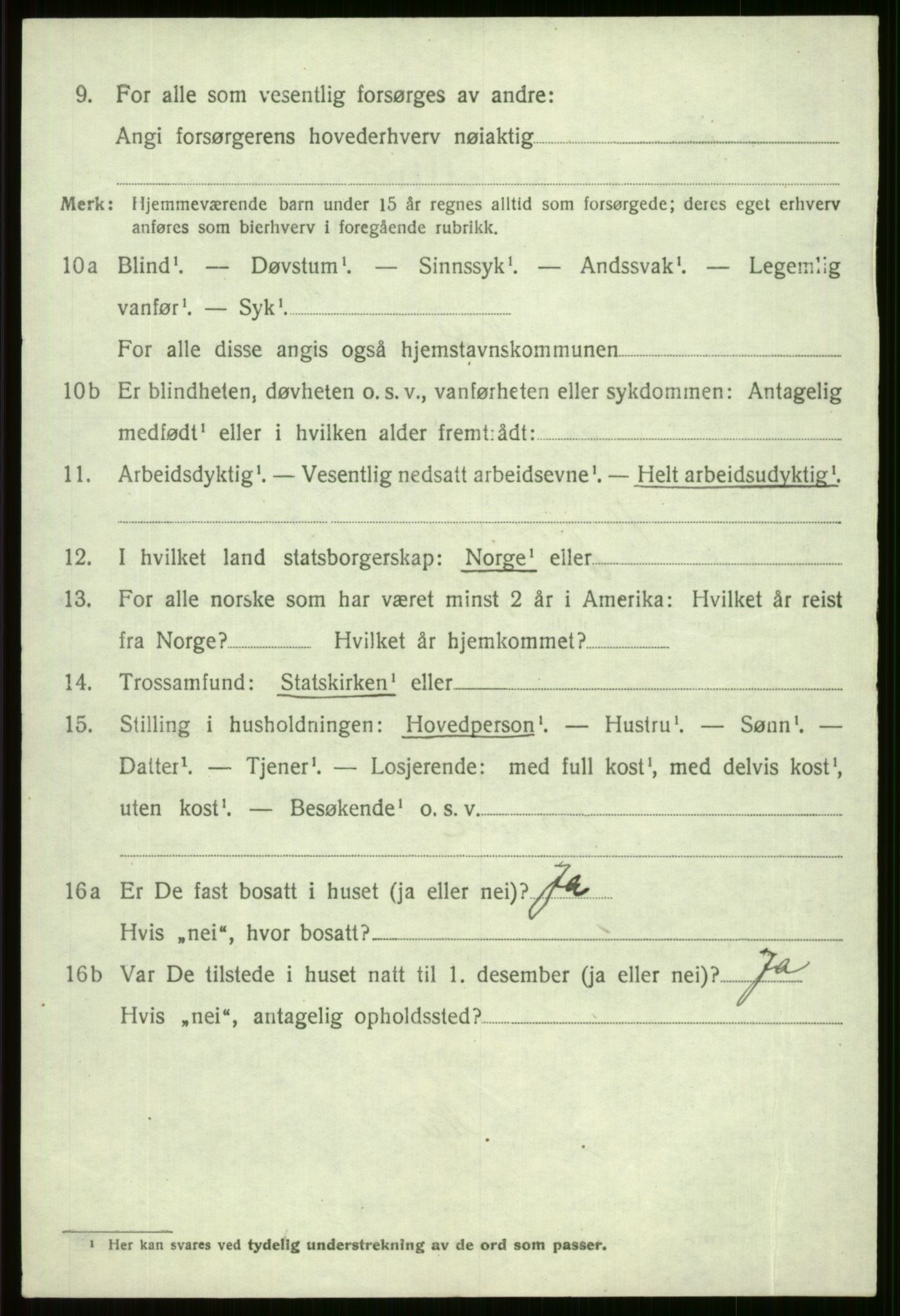 SAB, 1920 census for Voss, 1920, p. 13596