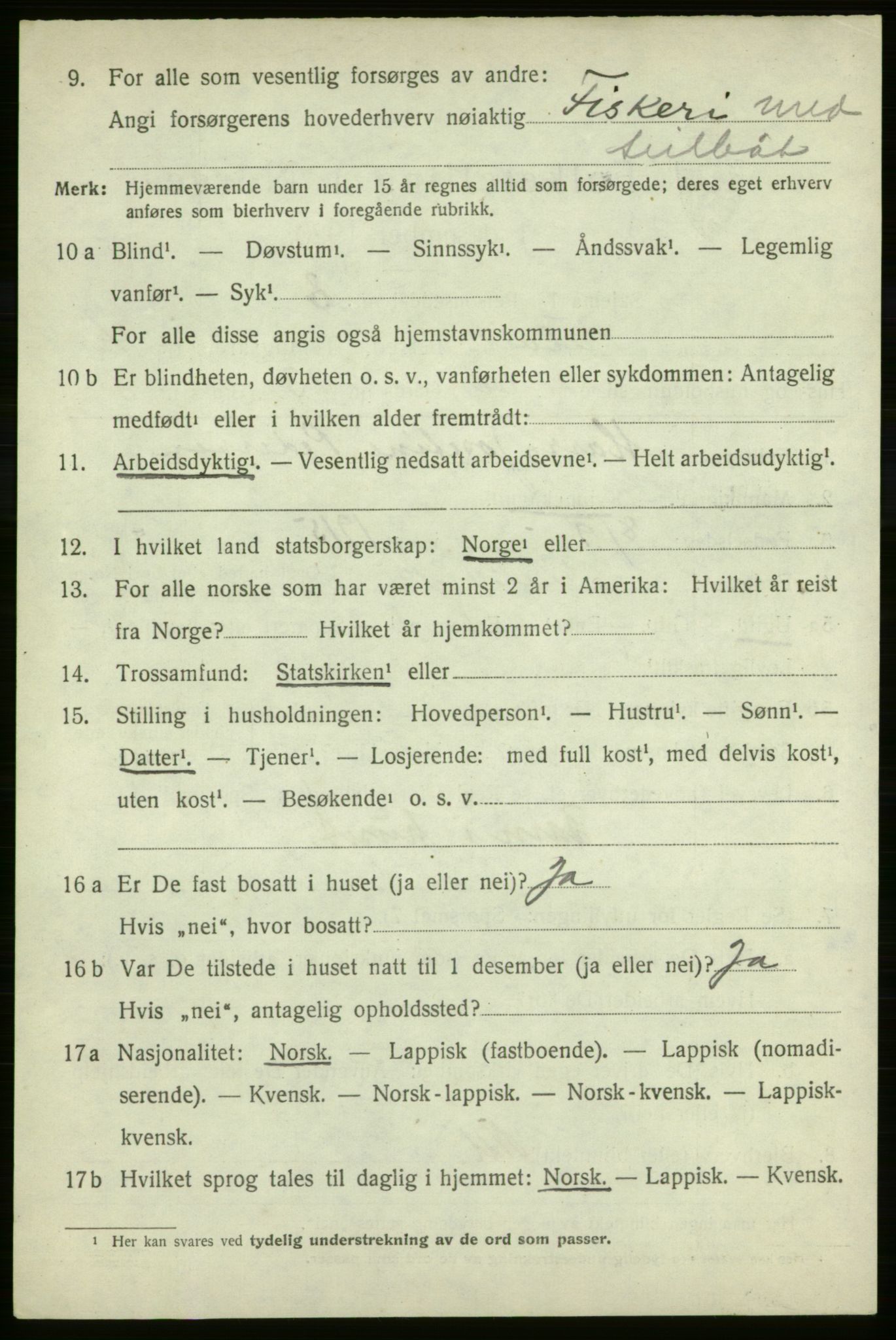 SATØ, 1920 census for Talvik, 1920, p. 3279