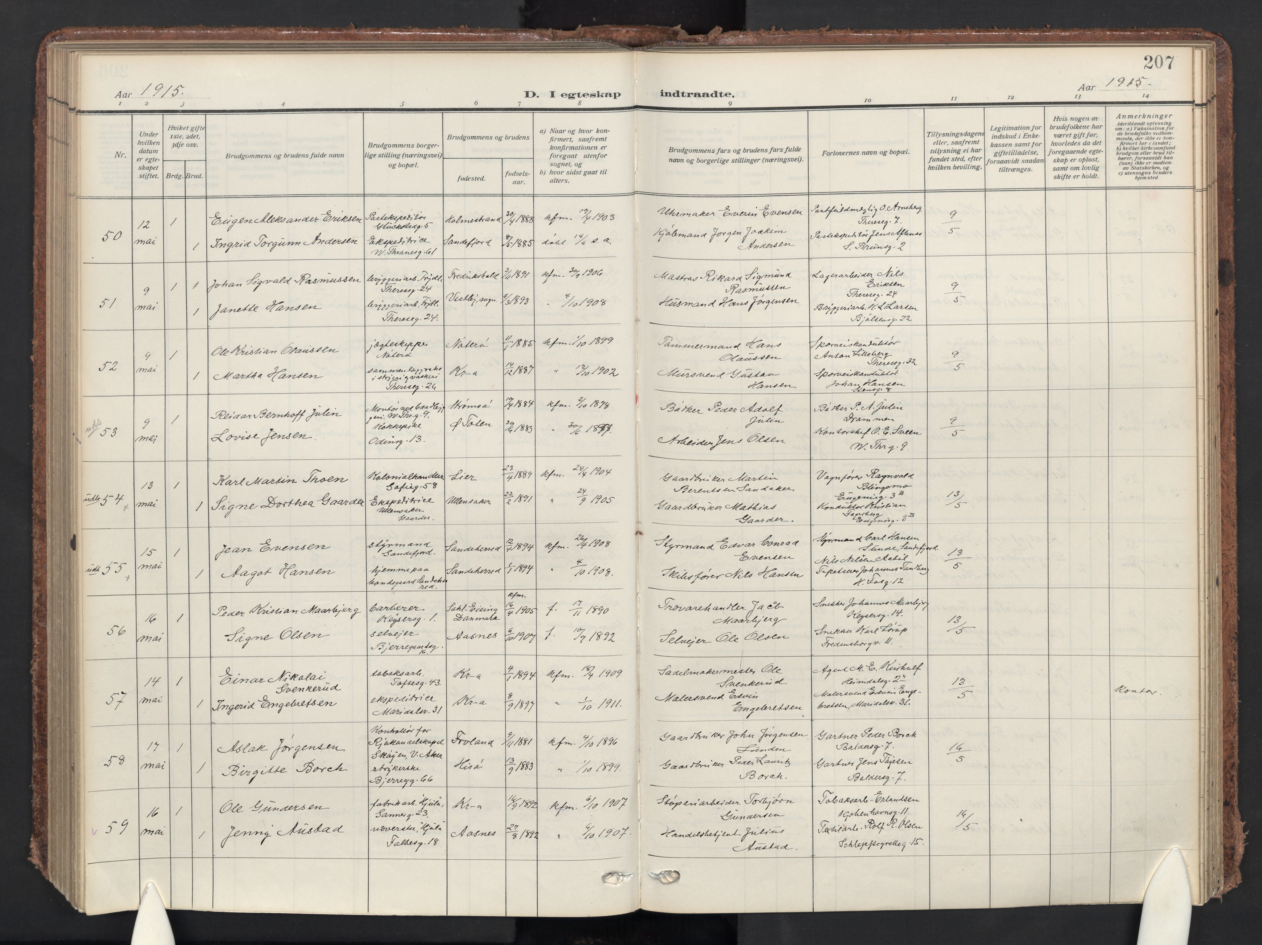 Gamle Aker prestekontor Kirkebøker, SAO/A-10617a/F/L0015: Parish register (official) no. 15, 1911-1924, p. 207