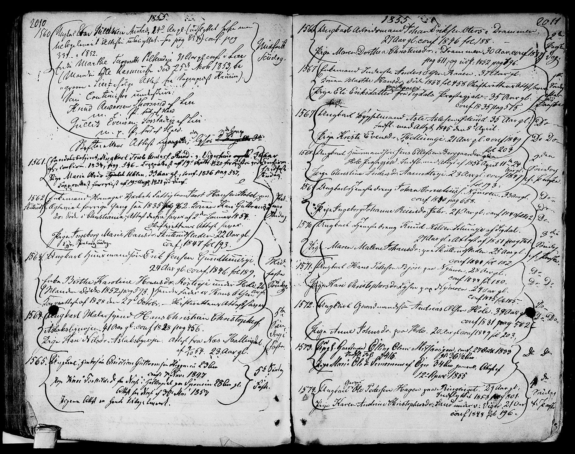 Modum kirkebøker, SAKO/A-234/F/Fa/L0003: Parish register (official) no. 3, 1783-1819, p. 2010-2011