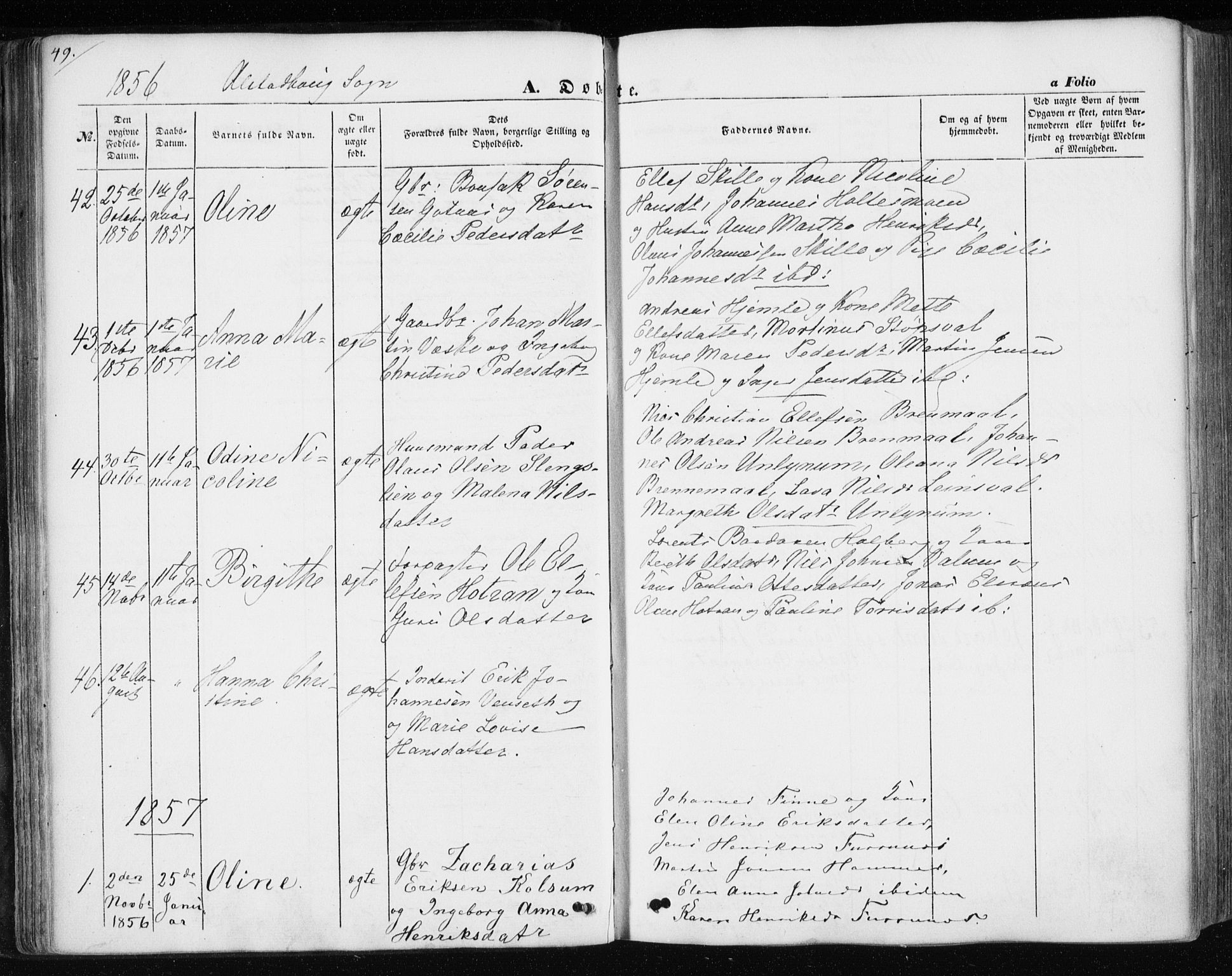 Ministerialprotokoller, klokkerbøker og fødselsregistre - Nord-Trøndelag, SAT/A-1458/717/L0154: Parish register (official) no. 717A07 /1, 1850-1862, p. 49