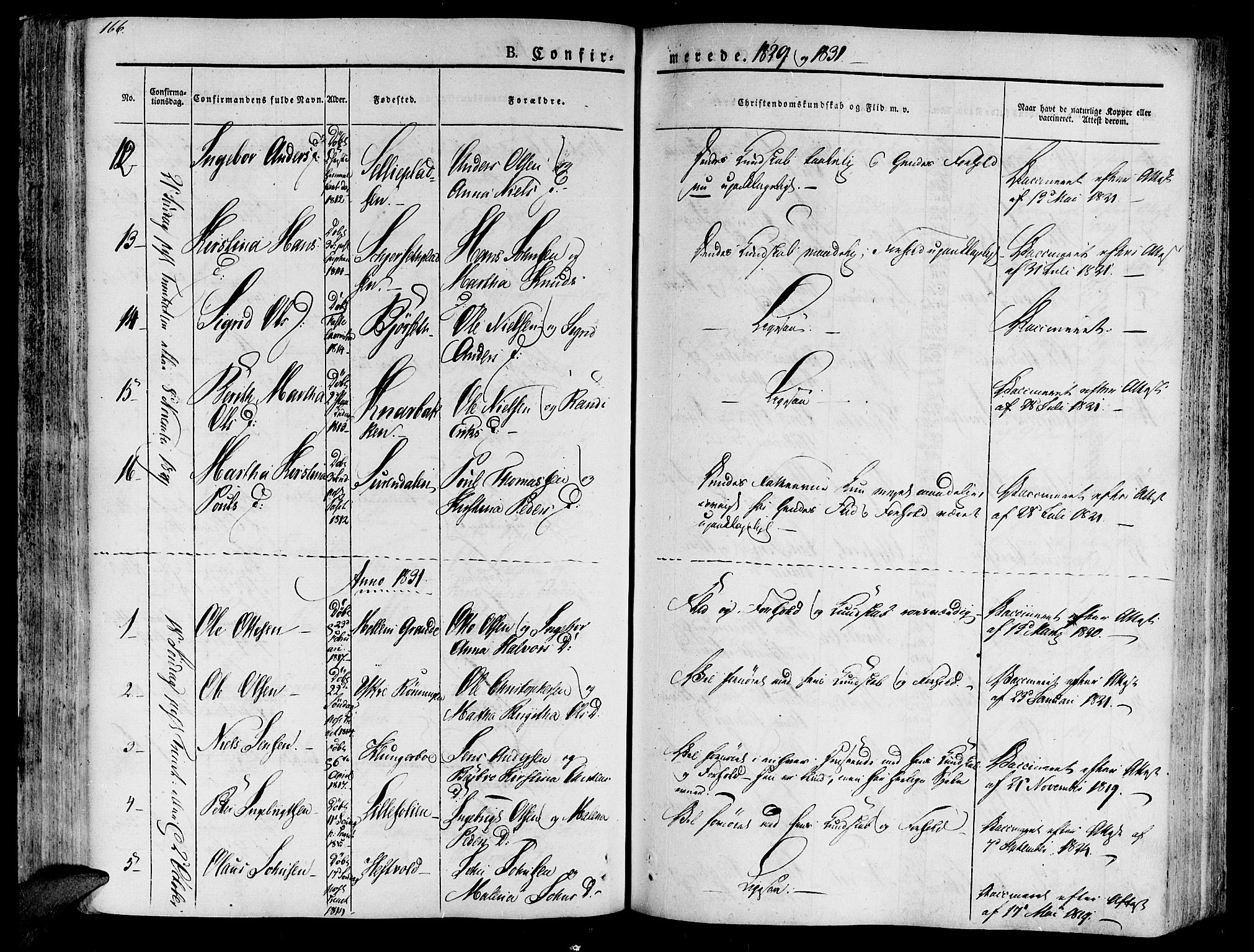 Ministerialprotokoller, klokkerbøker og fødselsregistre - Nord-Trøndelag, SAT/A-1458/701/L0006: Parish register (official) no. 701A06, 1825-1841, p. 166