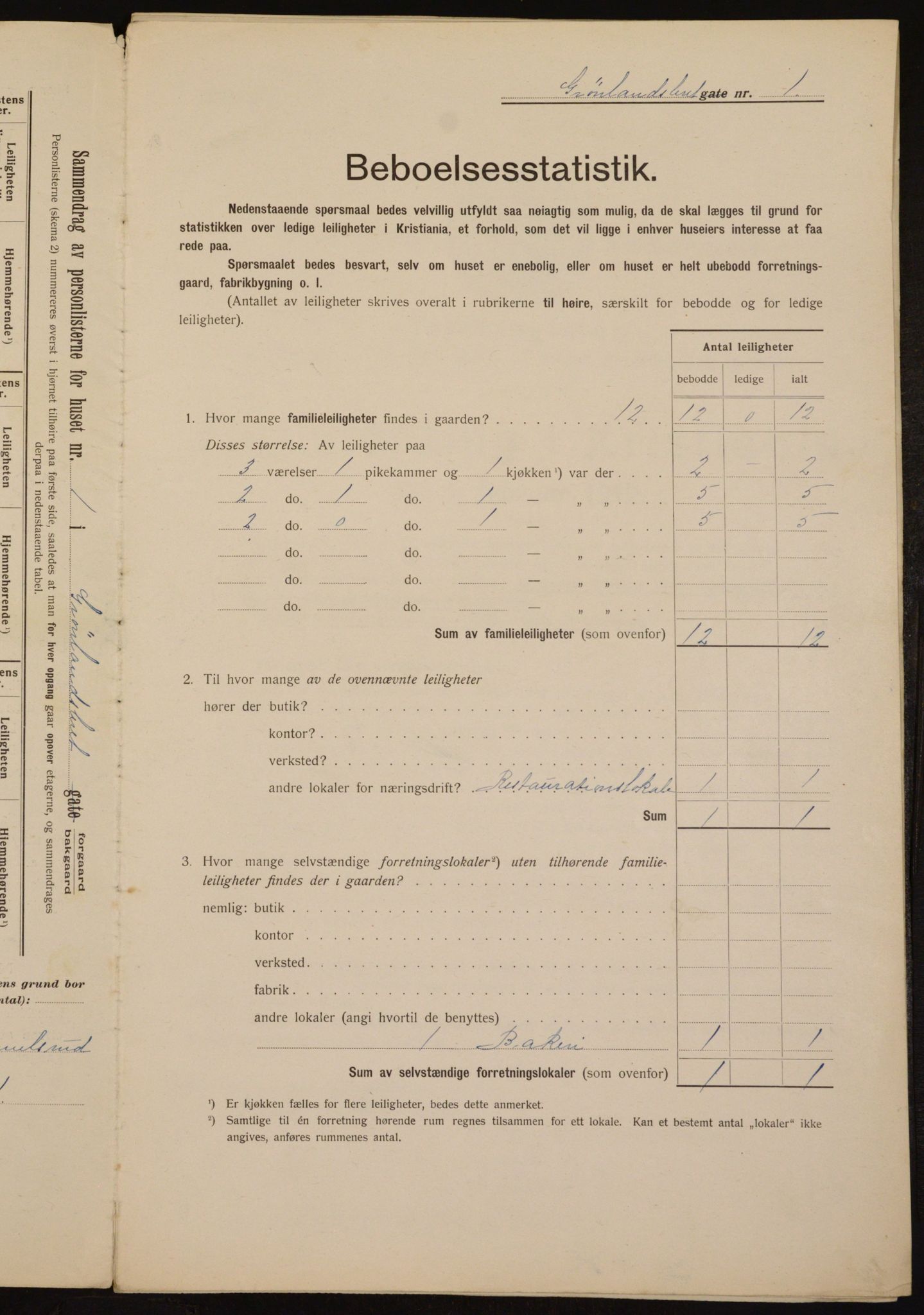 OBA, Municipal Census 1912 for Kristiania, 1912, p. 31395