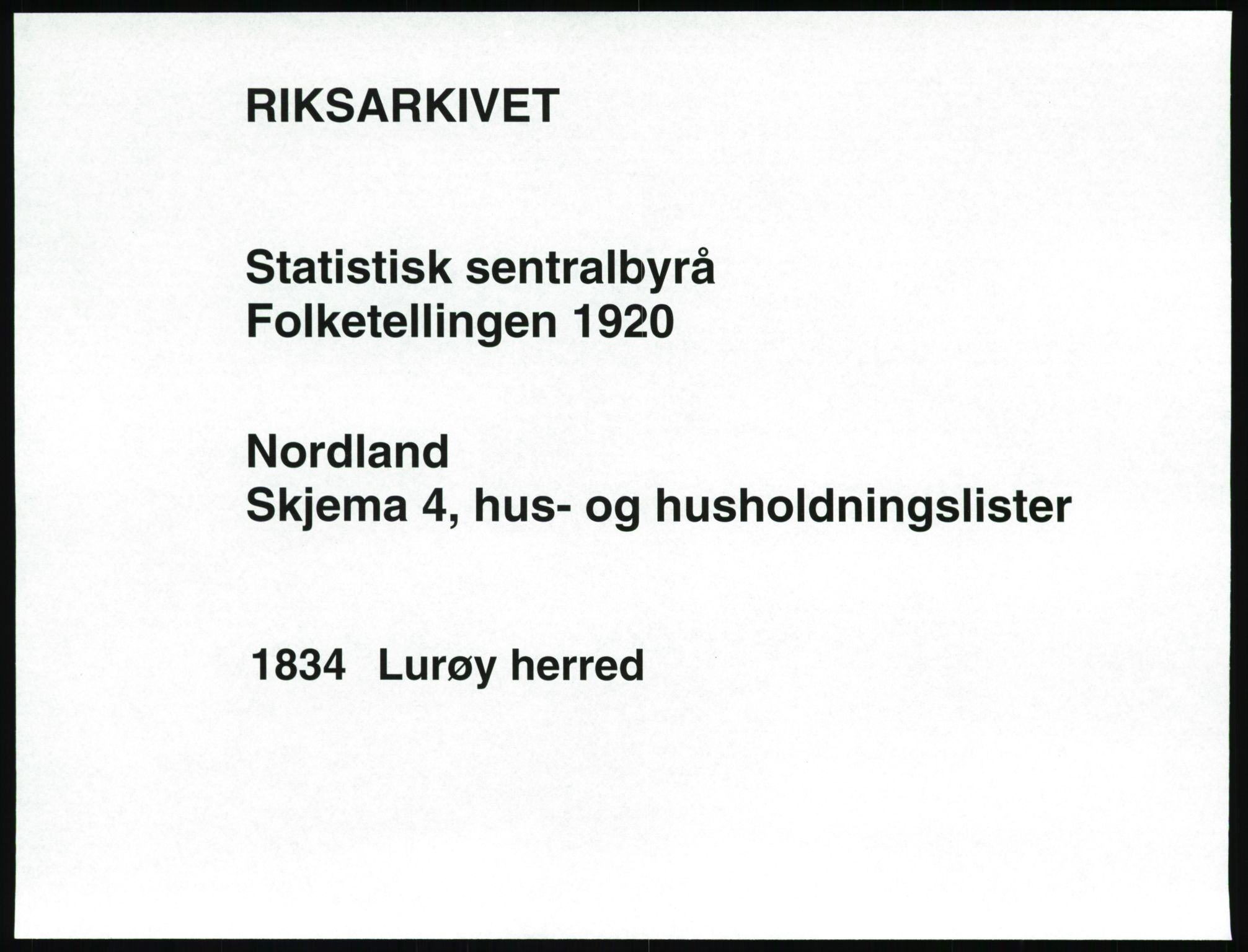 SAT, 1920 census for Lurøy, 1920, p. 61