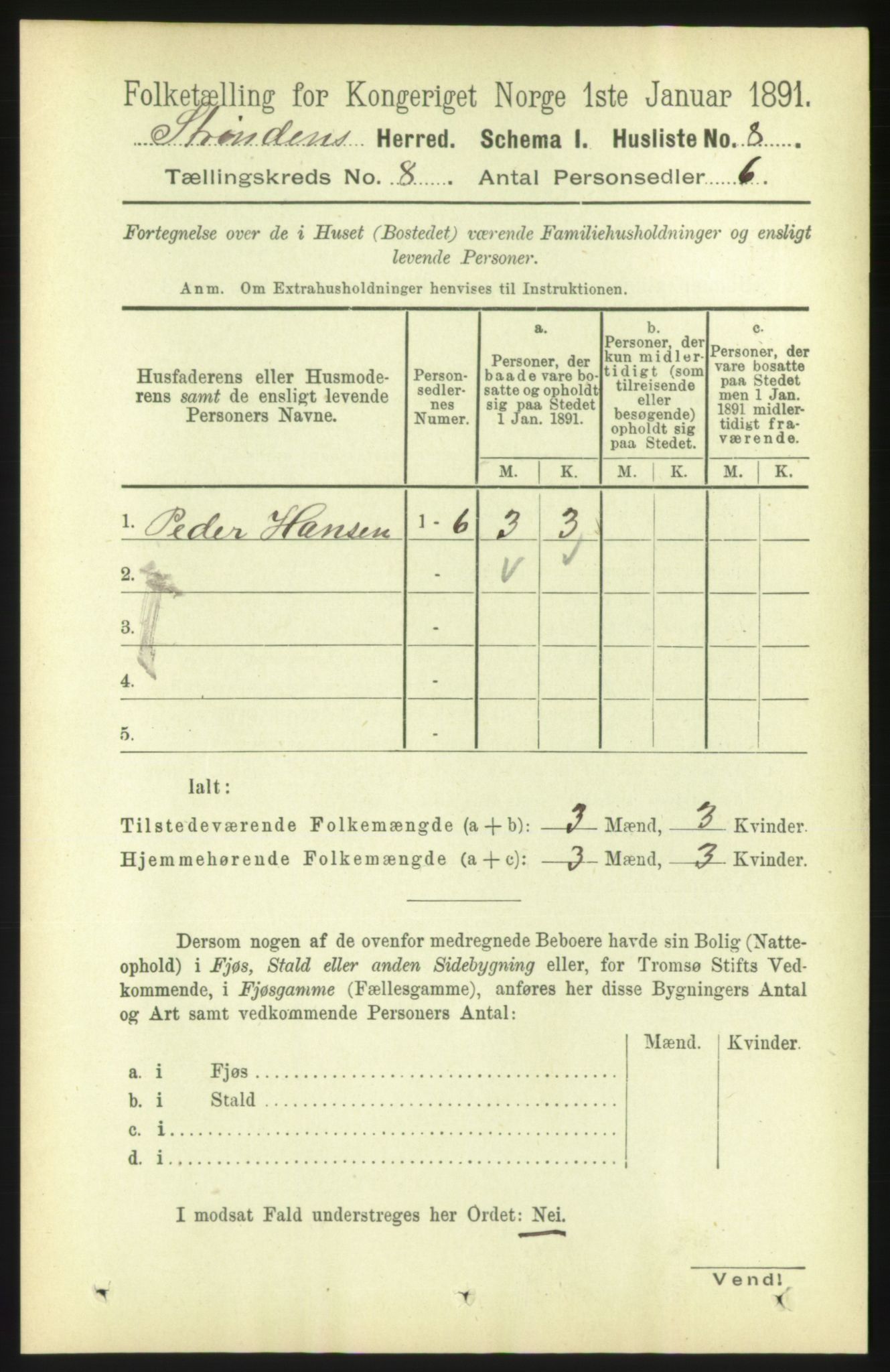 RA, 1891 census for 1660 Strinda, 1891, p. 6979