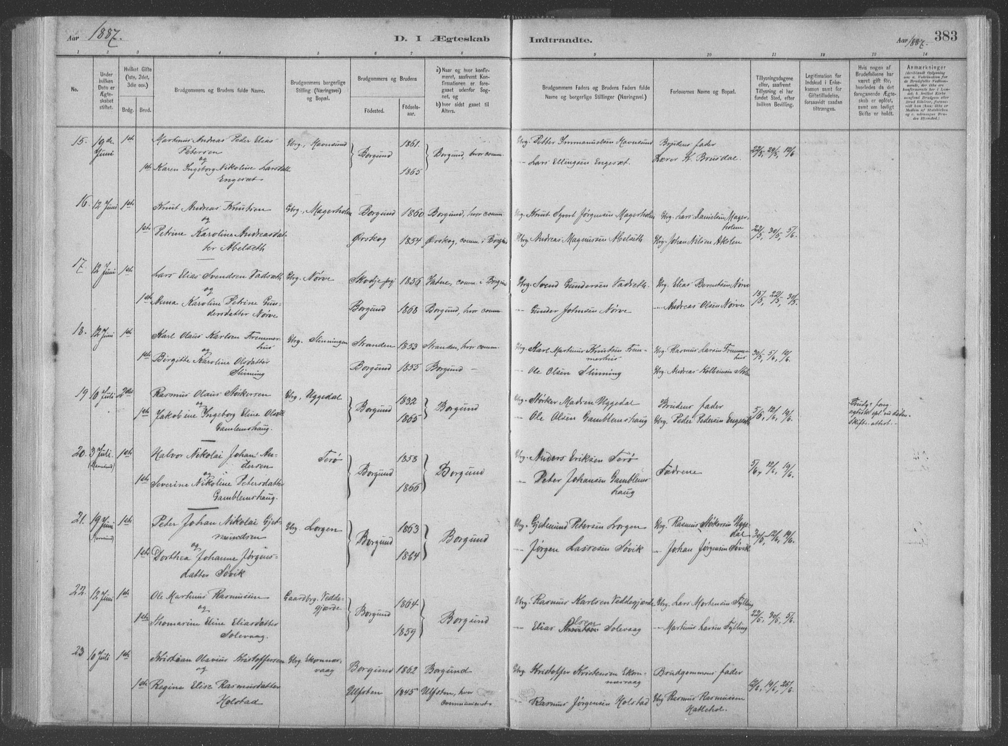 Ministerialprotokoller, klokkerbøker og fødselsregistre - Møre og Romsdal, AV/SAT-A-1454/528/L0402: Parish register (official) no. 528A12II, 1880-1903, p. 383