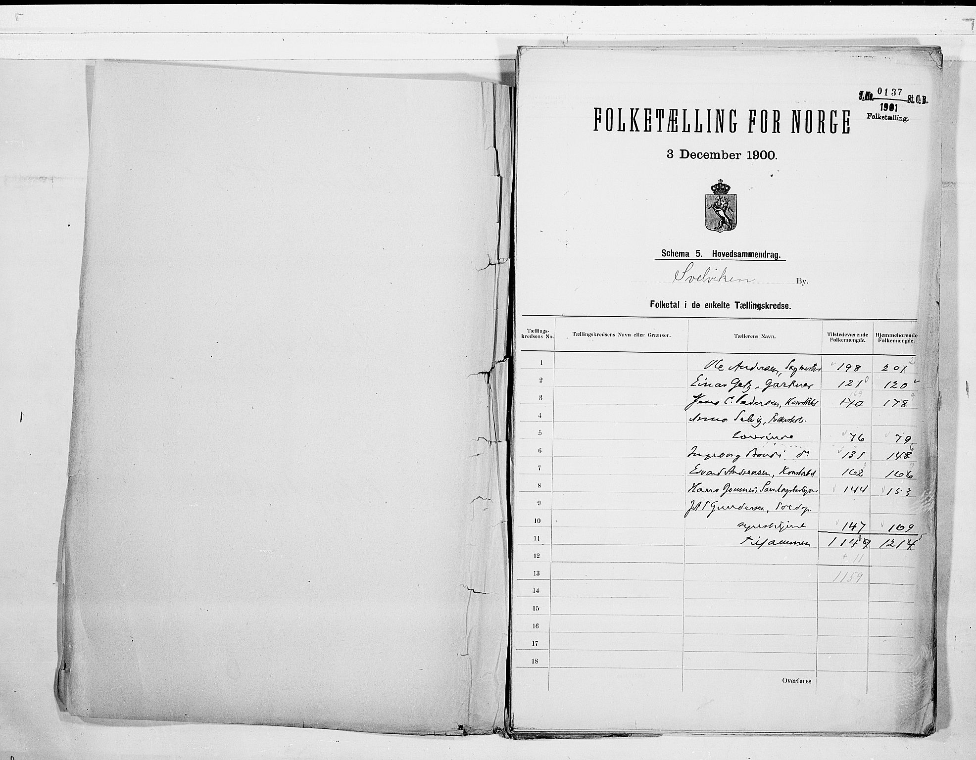 RA, 1900 census for Svelvik, 1900, p. 2