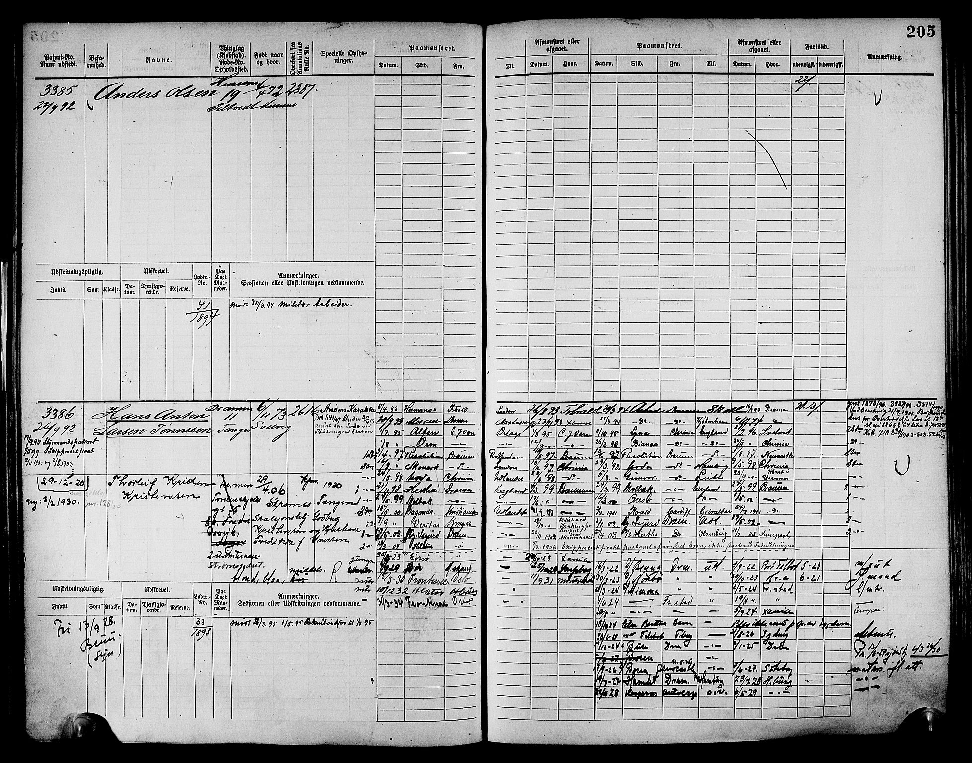 Drammen innrulleringsdistrikt, AV/SAKO-A-781/F/Fc/L0004: Hovedrulle, 1885, p. 211