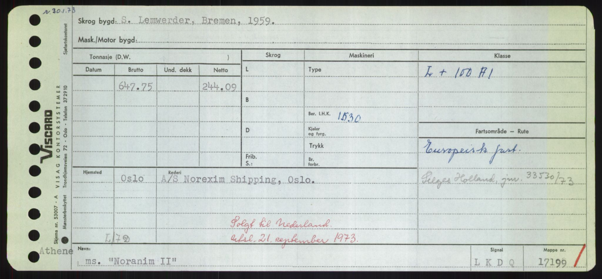 Sjøfartsdirektoratet med forløpere, Skipsmålingen, RA/S-1627/H/Hd/L0026: Fartøy, N-Norhol, p. 357