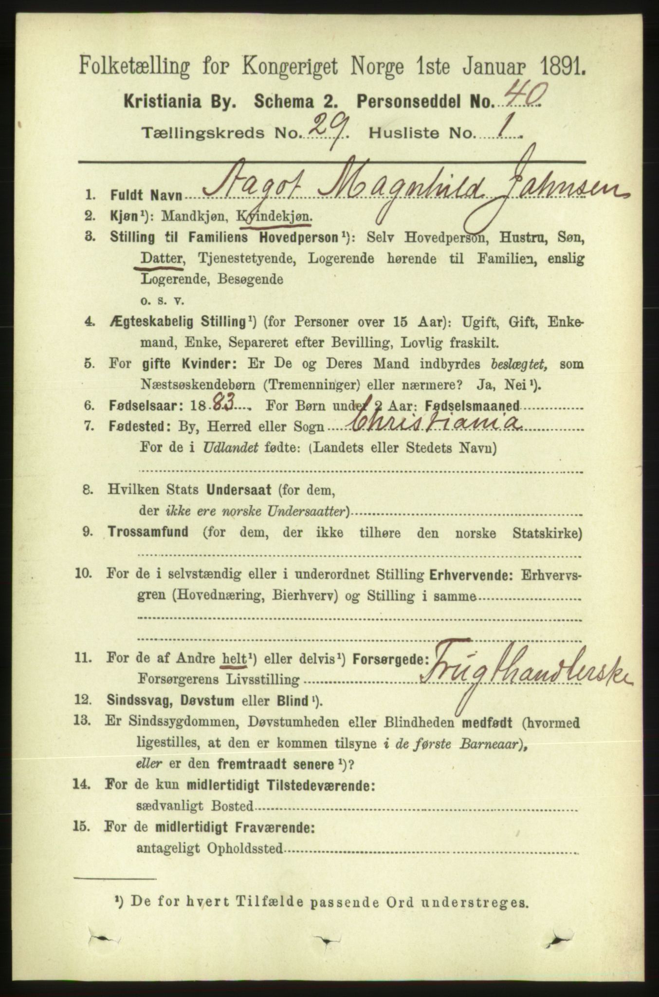 RA, 1891 census for 0301 Kristiania, 1891, p. 14924