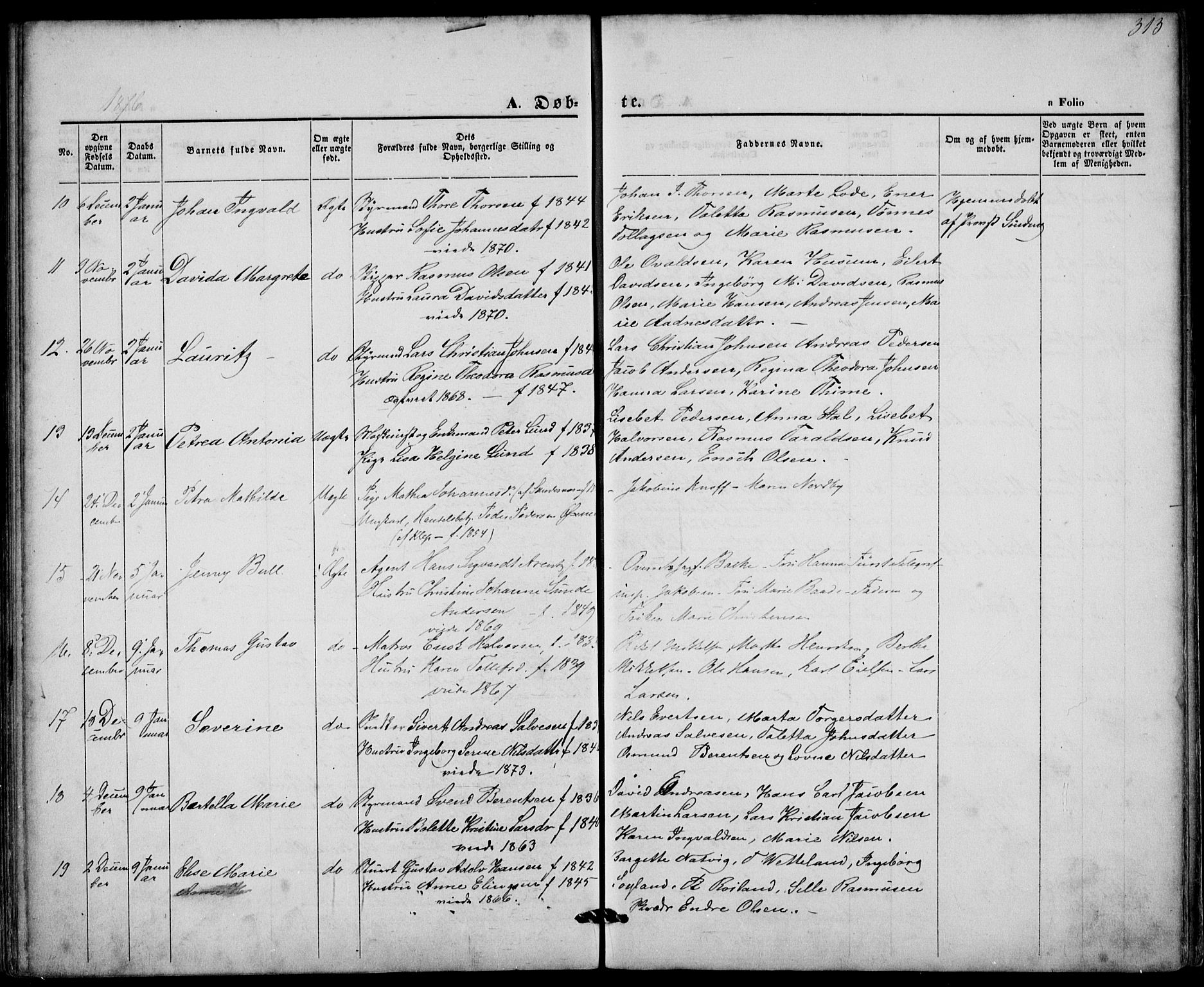 St. Petri sokneprestkontor, AV/SAST-A-101813/001/30/30BA/L0008: Parish register (official) no. A 8, 1868-1876, p. 313