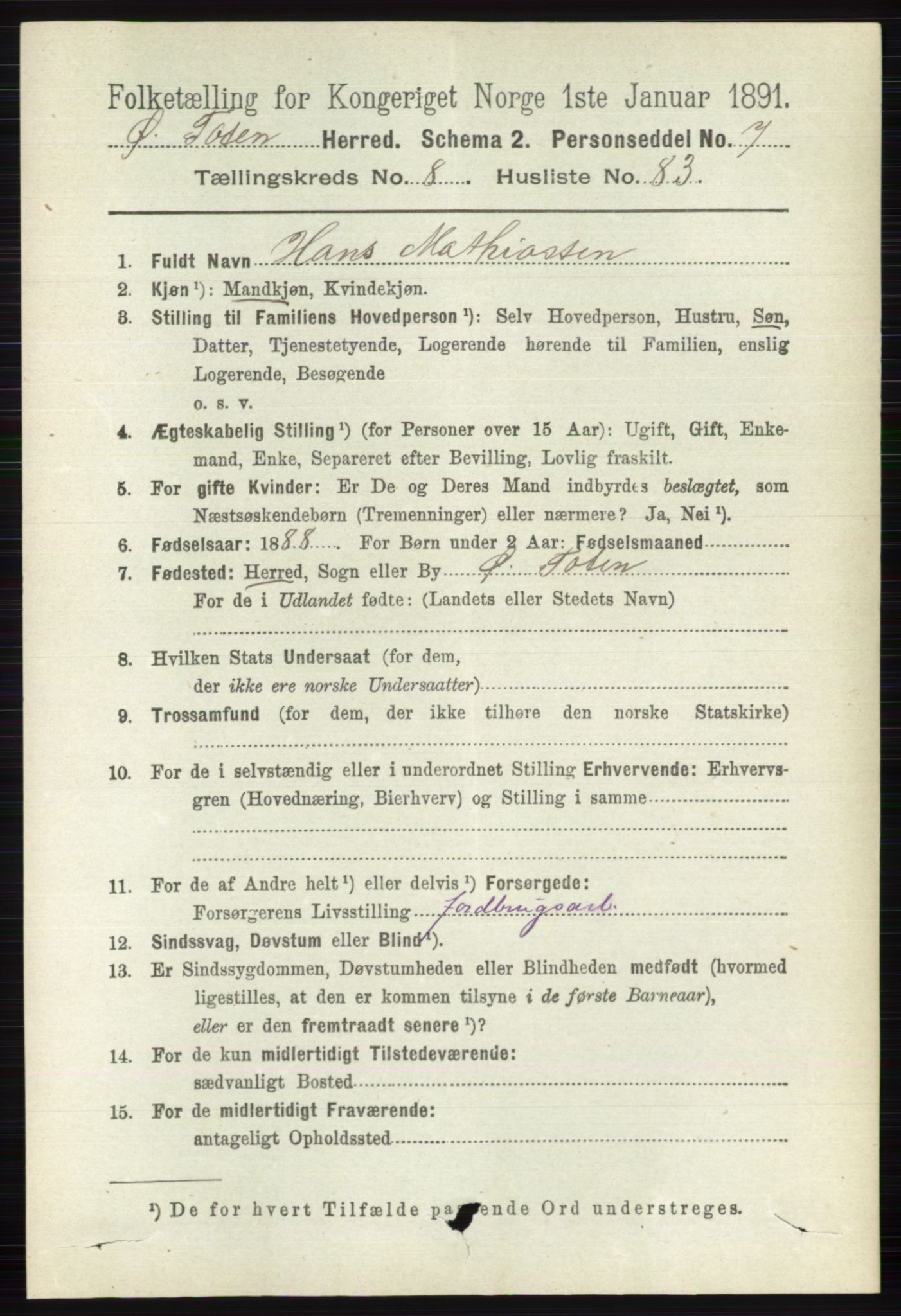 RA, 1891 census for 0528 Østre Toten, 1891, p. 5523