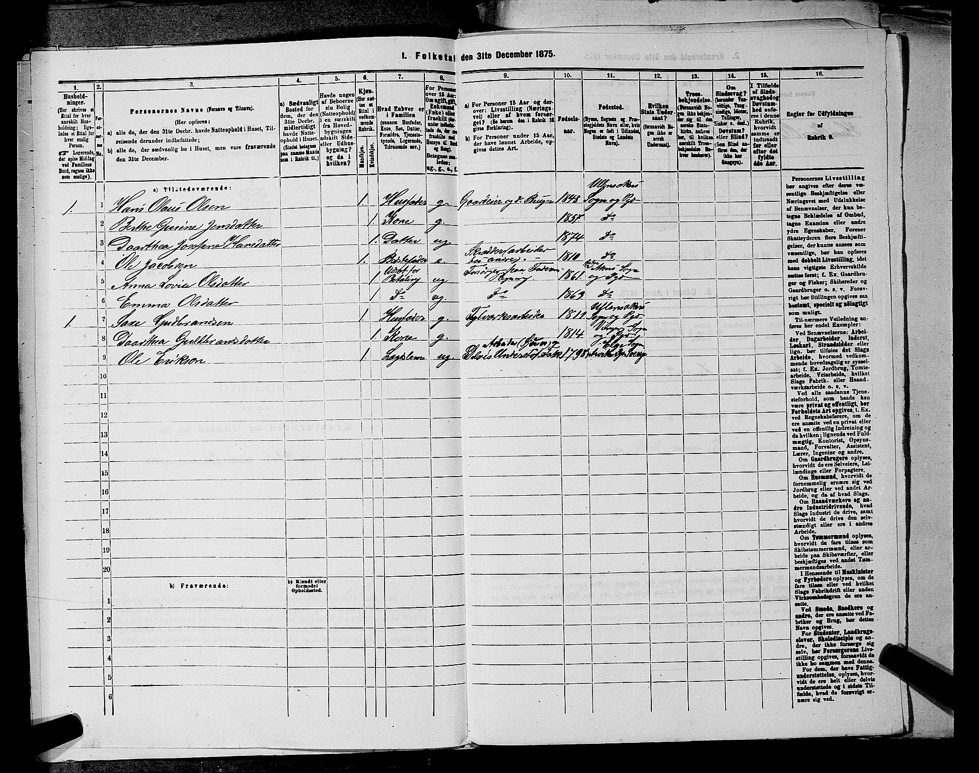 RA, 1875 census for 0235P Ullensaker, 1875, p. 757