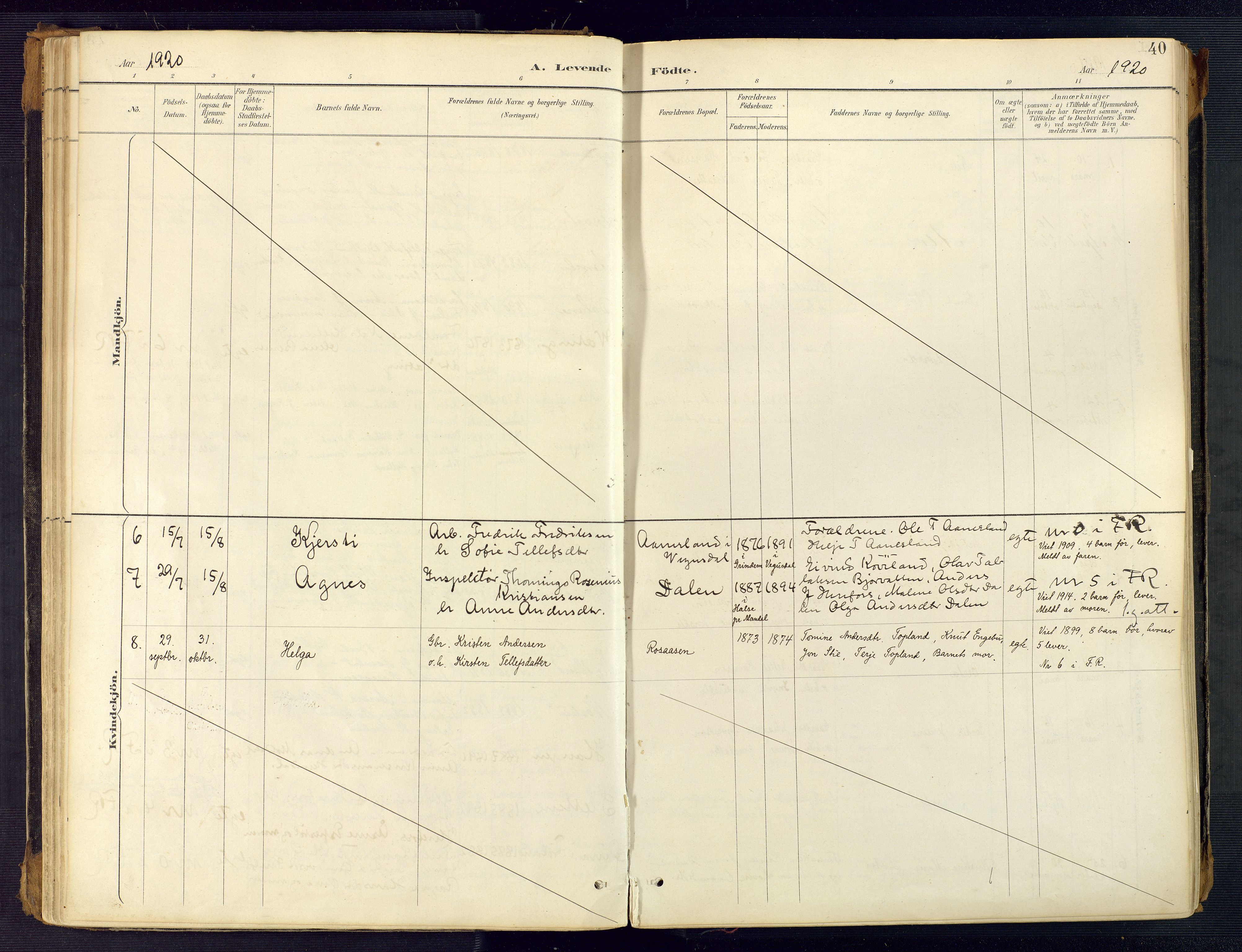 Herefoss sokneprestkontor, AV/SAK-1111-0019/F/Fa/Faa/L0003: Parish register (official) no. A 3, 1887-1930, p. 40