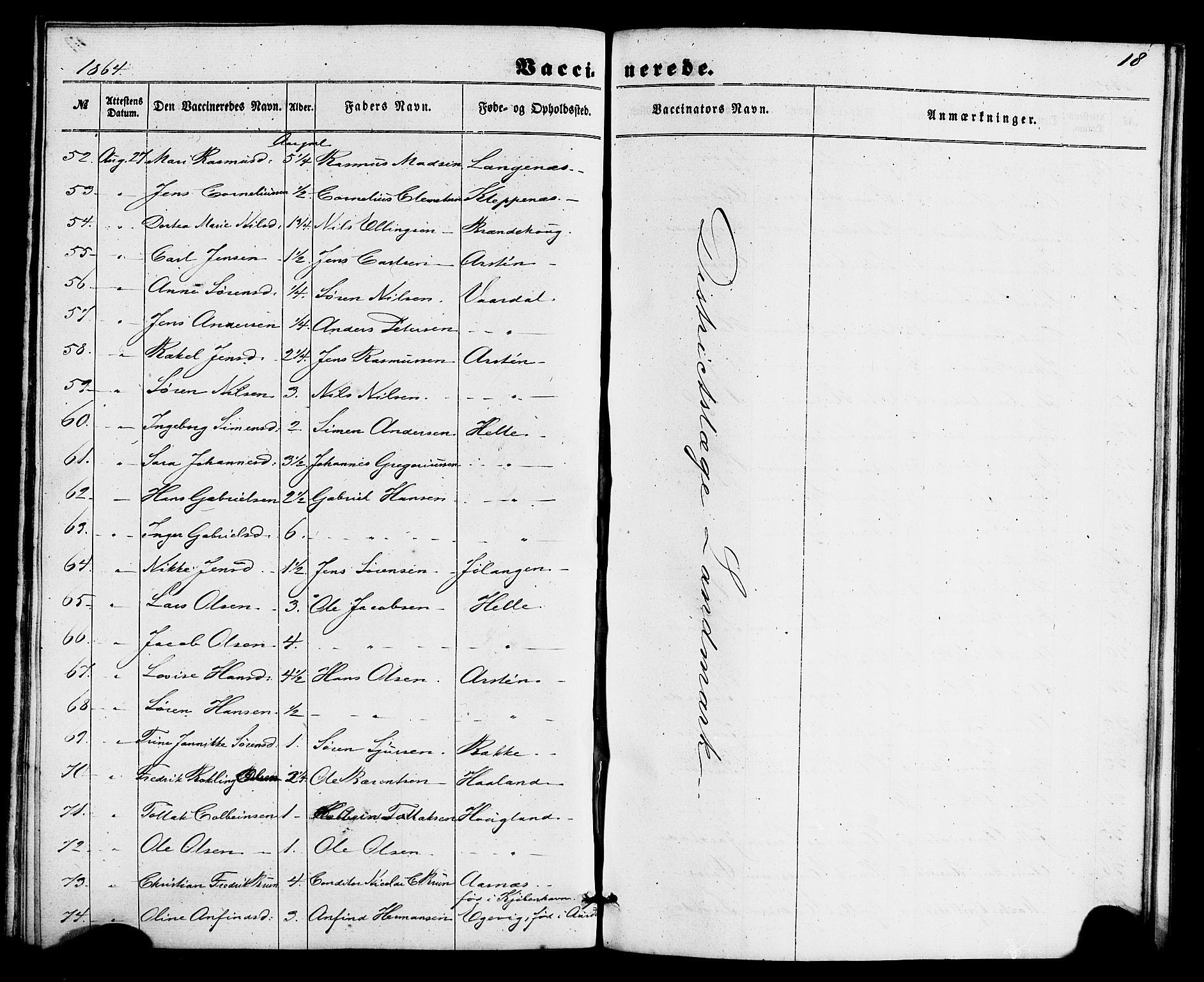 Fjaler sokneprestembete, AV/SAB-A-79801/H/Haa/Haaa/L0011: Parish register (official) no. A 11, 1860-1867, p. 18