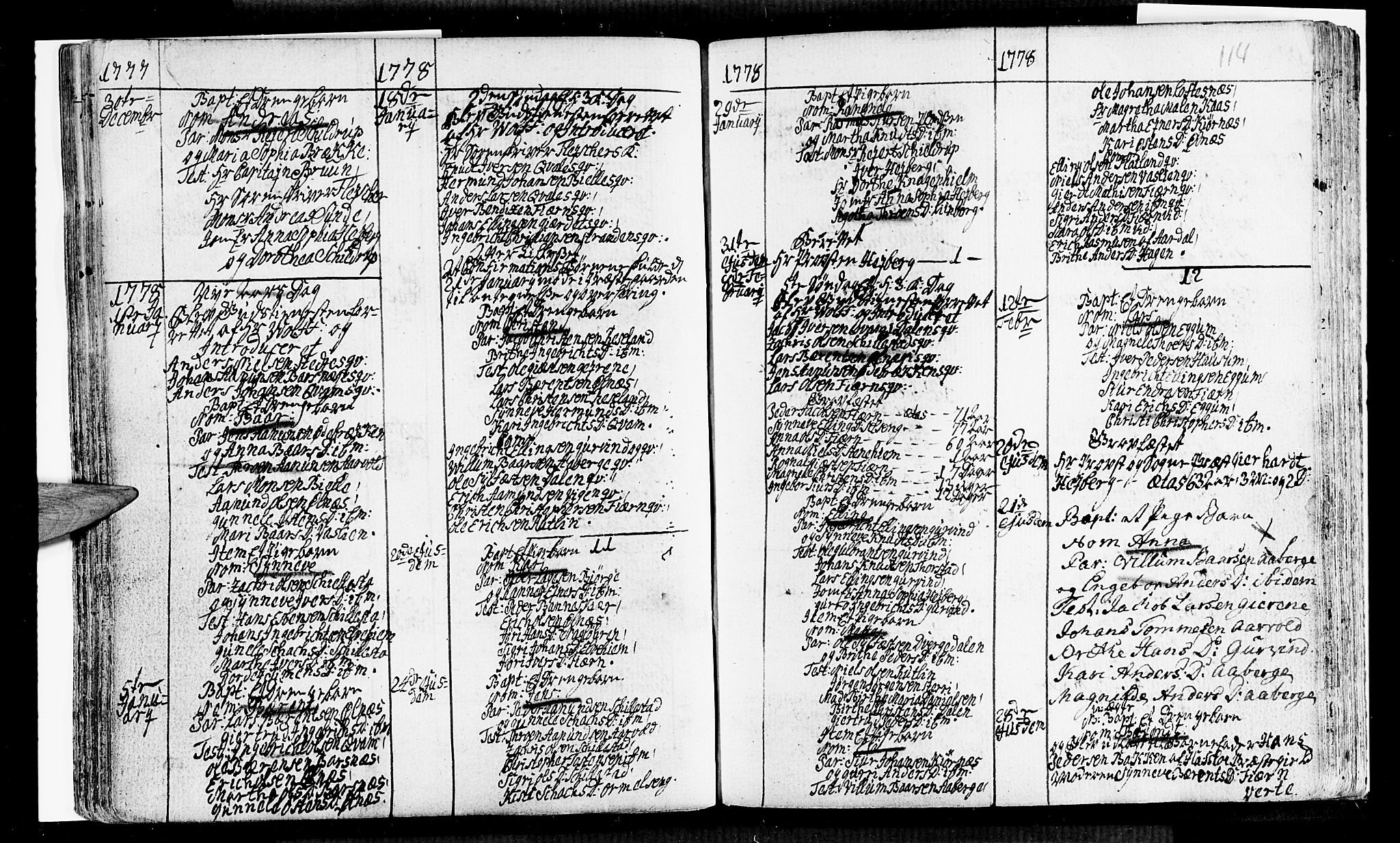 Sogndal sokneprestembete, SAB/A-81301/H/Haa/Haaa/L0005: Parish register (official) no. A 5, 1768-1782, p. 114