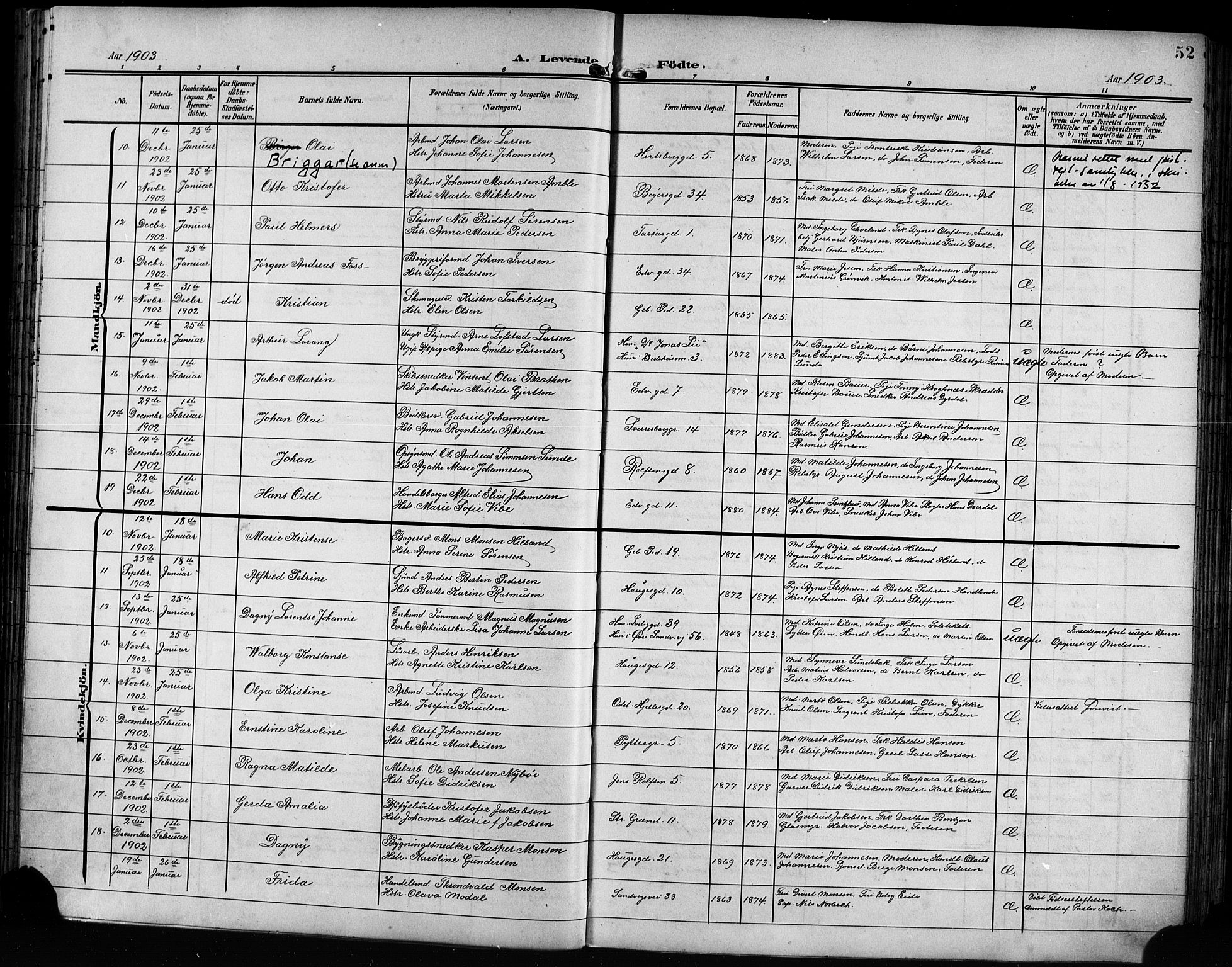 Sandviken Sokneprestembete, AV/SAB-A-77601/H/Hb/L0004: Parish register (copy) no. B 1, 1901-1914, p. 52