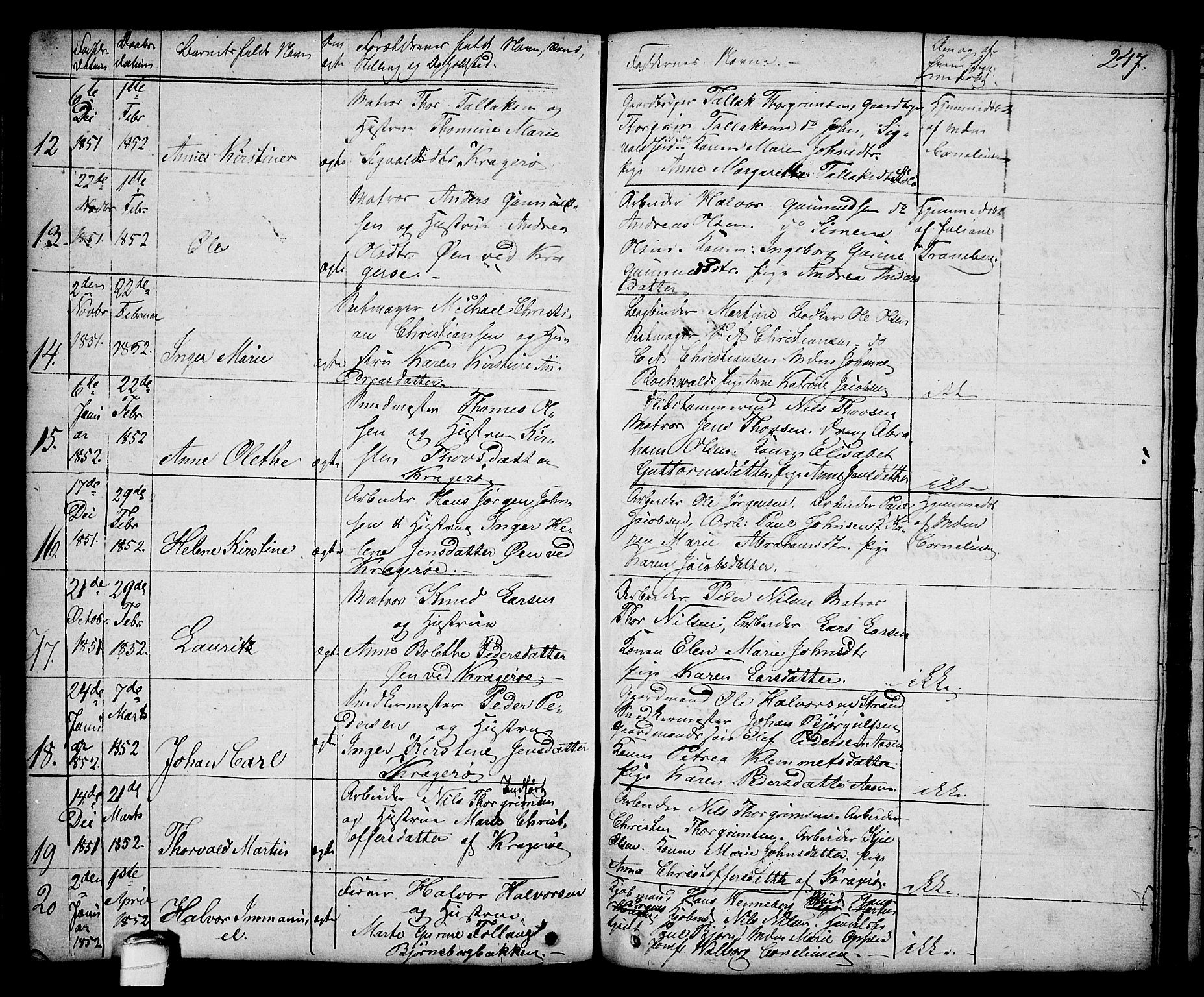 Kragerø kirkebøker, SAKO/A-278/G/Ga/L0003: Parish register (copy) no. 3, 1832-1852, p. 247