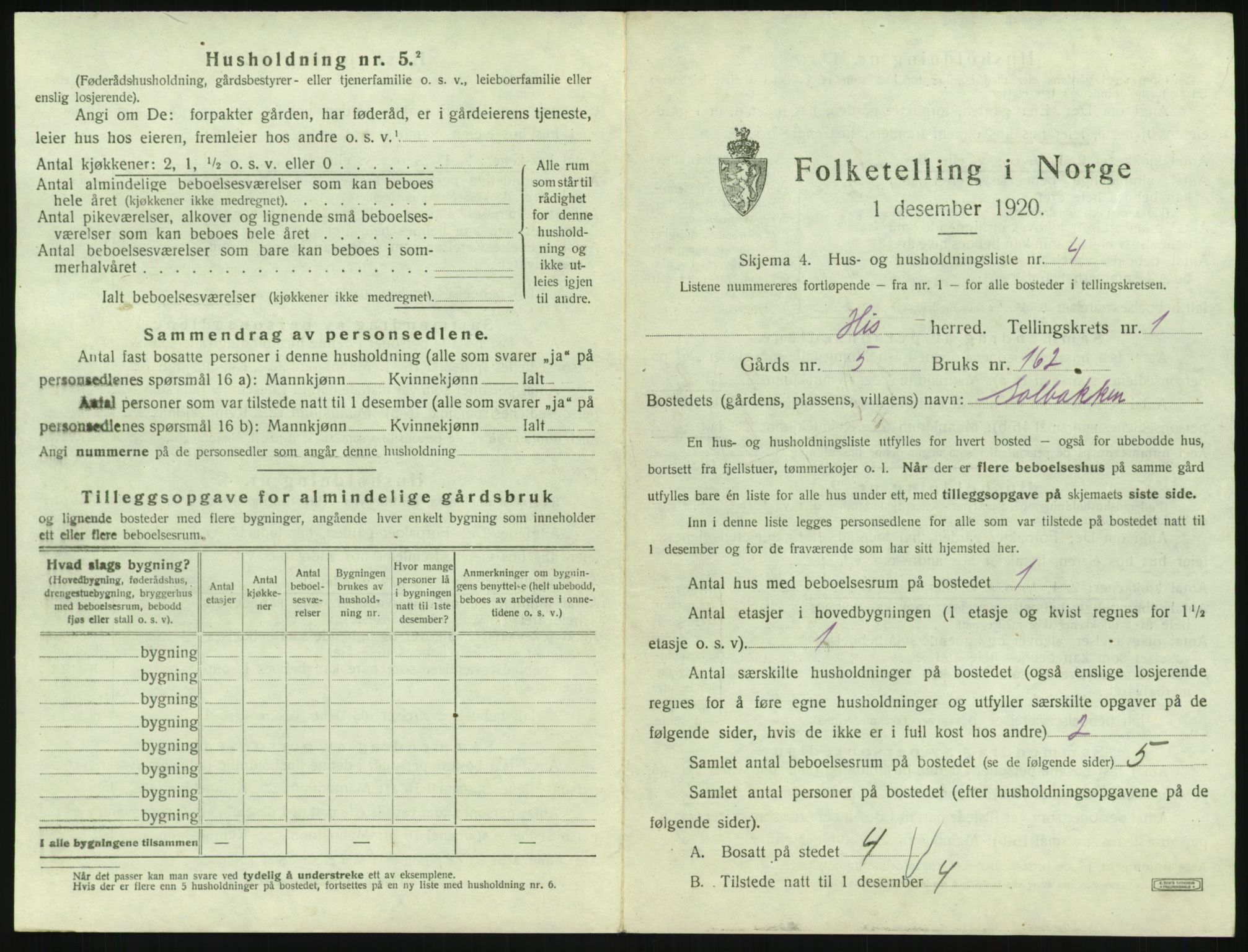 SAK, 1920 census for Hisøy, 1920, p. 38