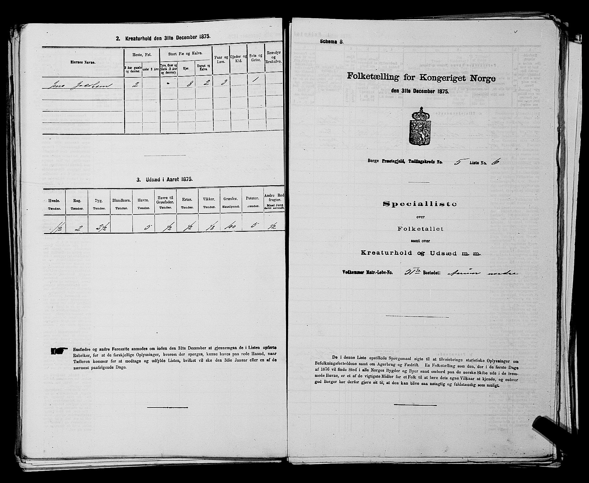 RA, 1875 census for 0113P Borge, 1875, p. 792