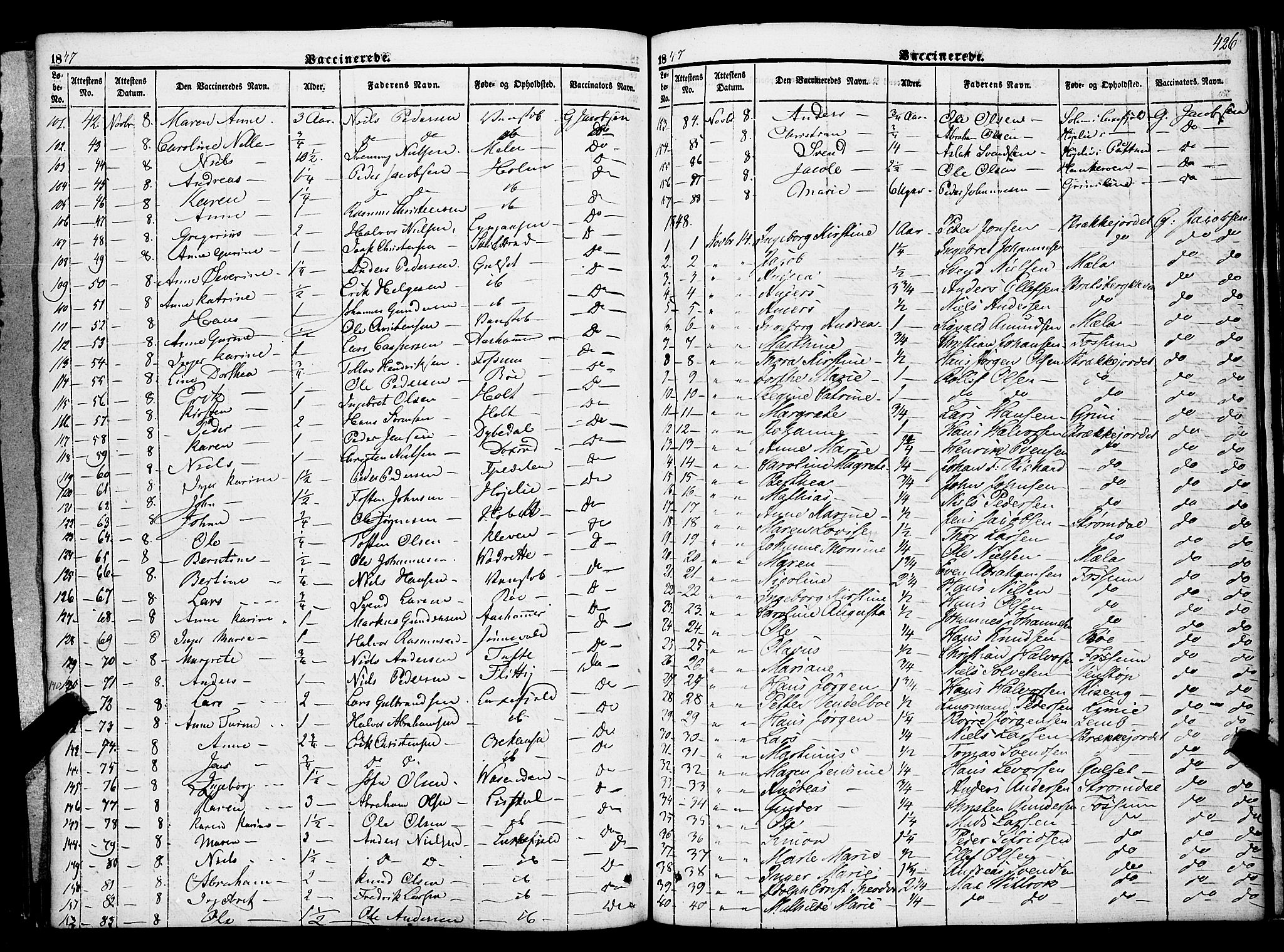 Gjerpen kirkebøker, SAKO/A-265/F/Fa/L0007b: Parish register (official) no. I 7B, 1834-1857, p. 426