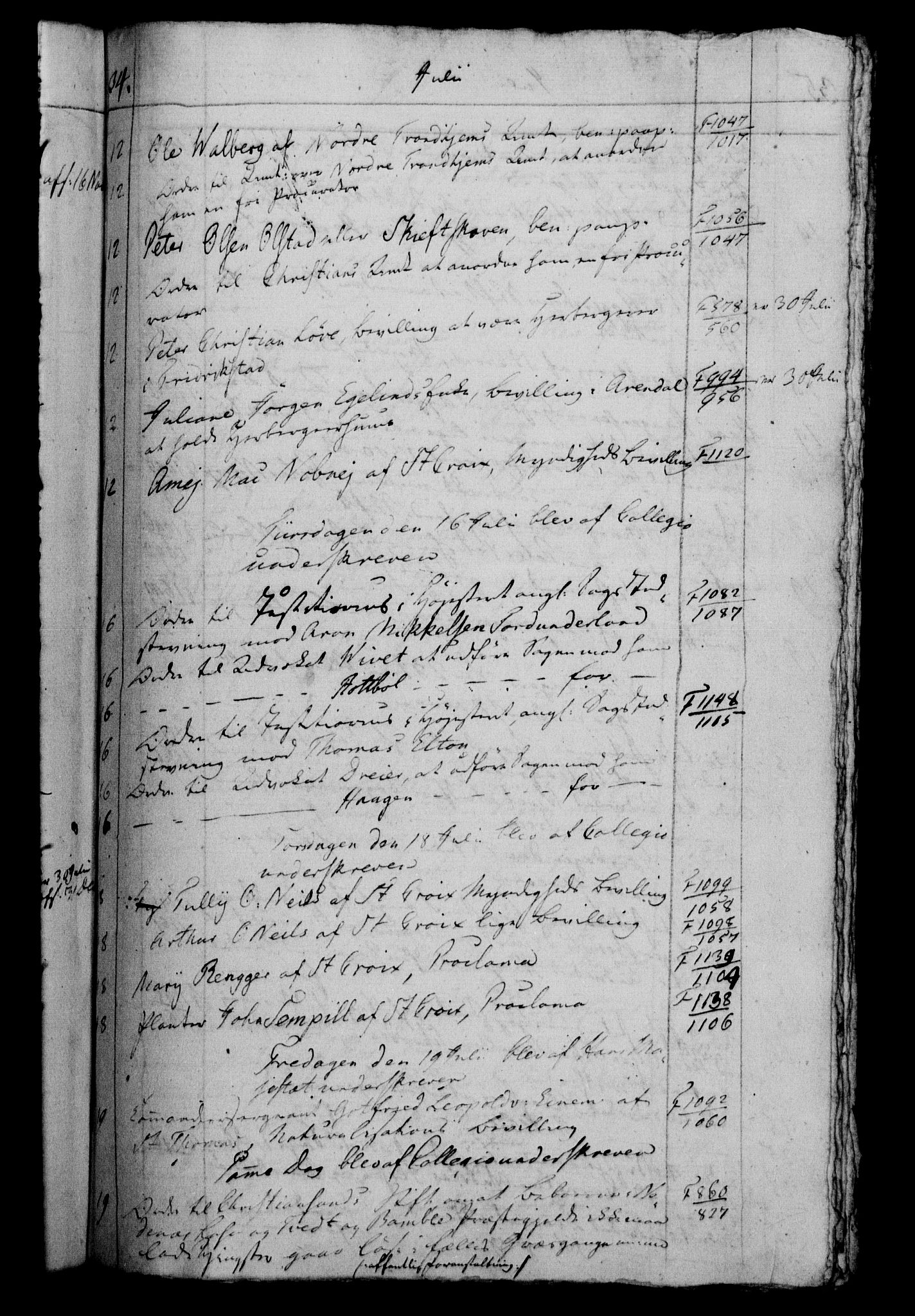Danske Kanselli 1800-1814, RA/EA-3024/H/Hf/Hfb/Hfbc/L0006: Underskrivelsesbok m. register, 1805, p. 34