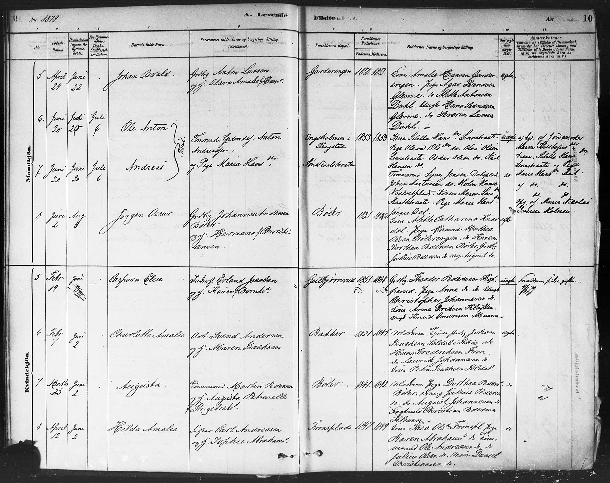 Drøbak prestekontor Kirkebøker, SAO/A-10142a/F/Fc/L0002: Parish register (official) no. III 2, 1878-1891, p. 10