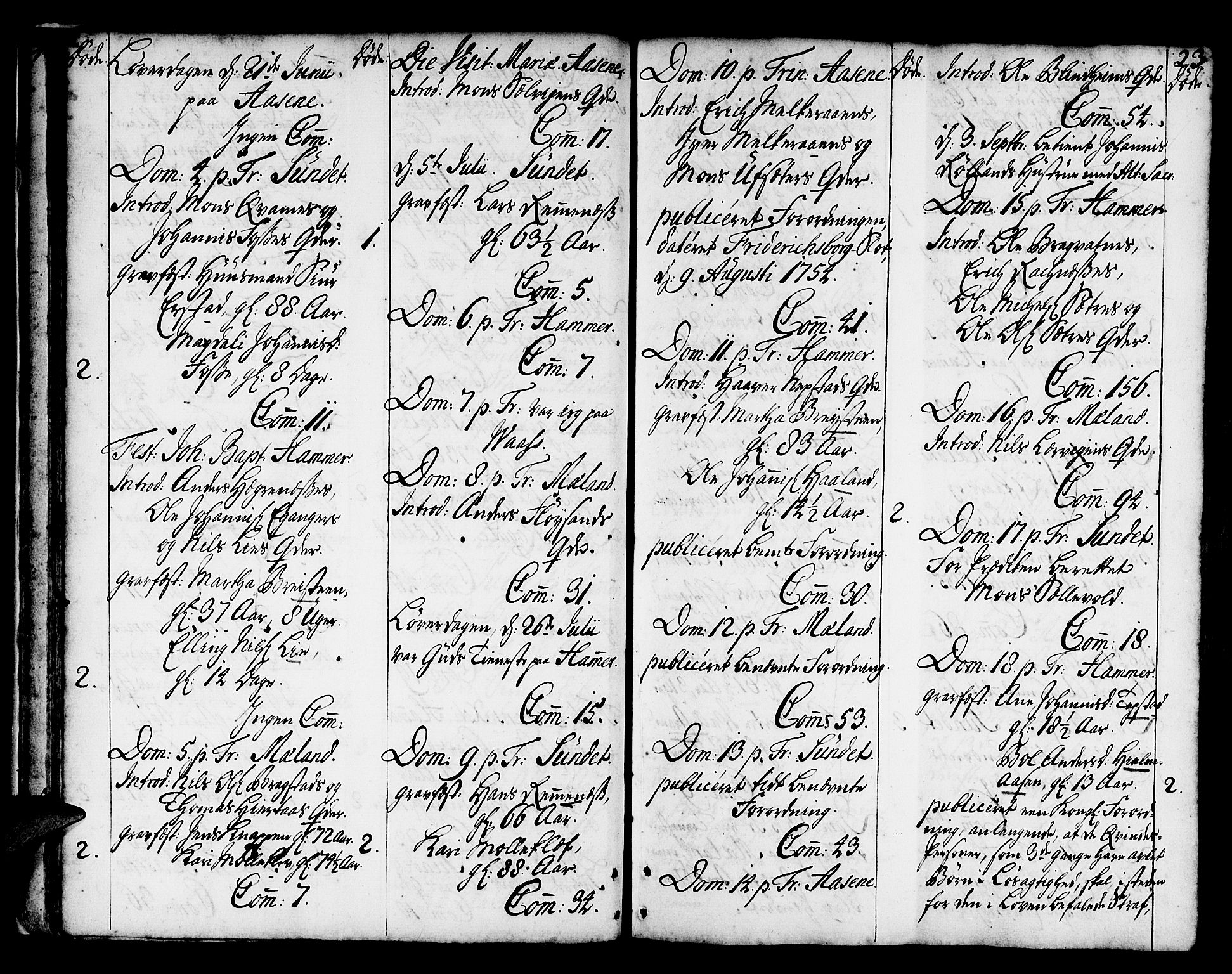 Hamre sokneprestembete, SAB/A-75501/H/Ha/Haa/Haaa/L0006: Parish register (official) no. A 6, 1750-1761, p. 23