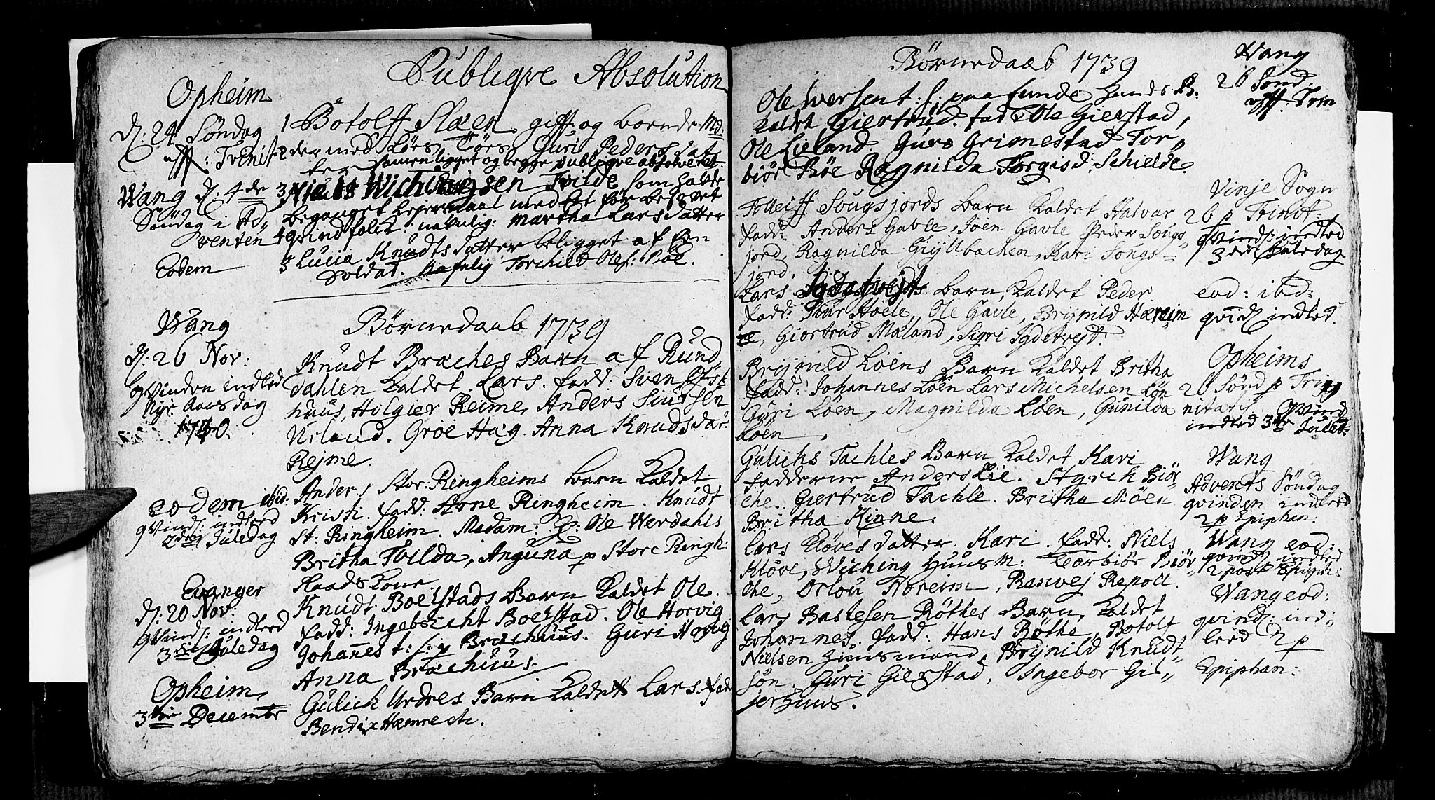 Voss sokneprestembete, AV/SAB-A-79001/H/Haa: Parish register (official) no. A 5, 1736-1743, p. 74