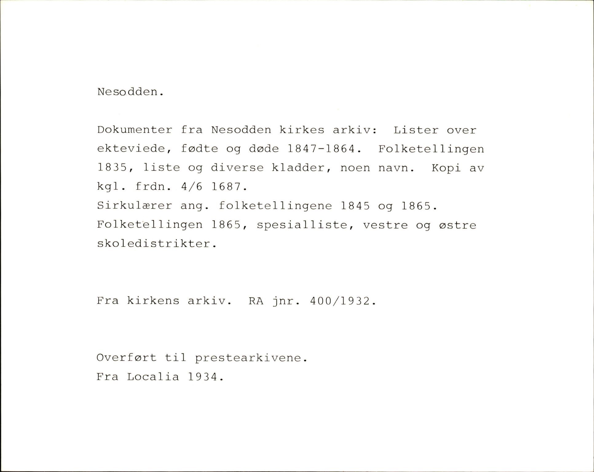 Riksarkivets diplomsamling, AV/RA-EA-5965/F35/F35k/L0001: Regestsedler: Prestearkiver fra Østfold og Akershus, p. 183