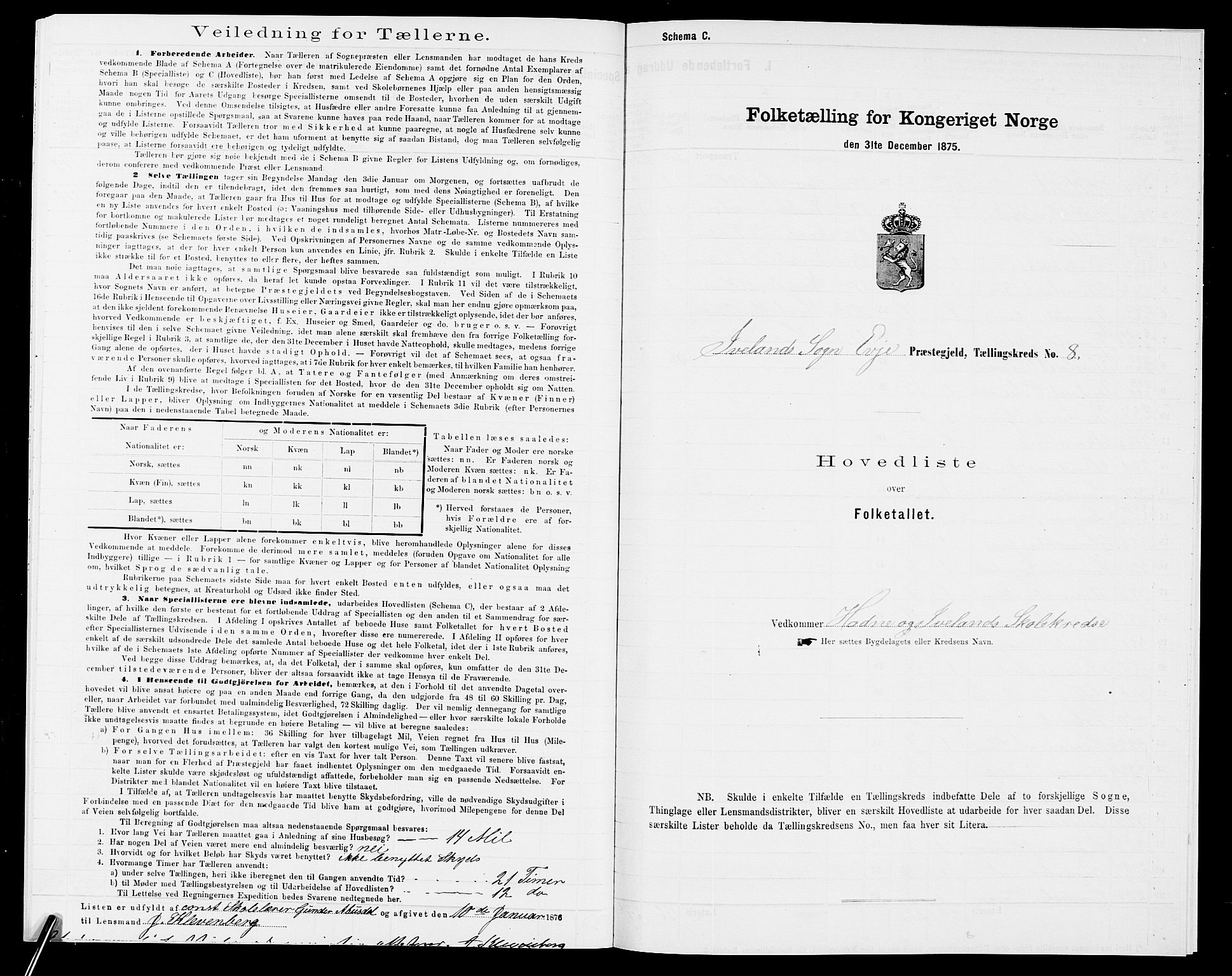 SAK, 1875 census for 0934P Evje, 1875, p. 311