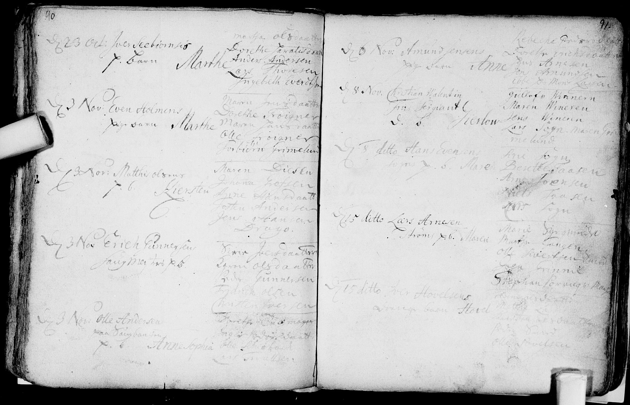 Aker prestekontor kirkebøker, AV/SAO-A-10861/F/L0002: Parish register (official) no. 2, 1714-1720, p. 90-91