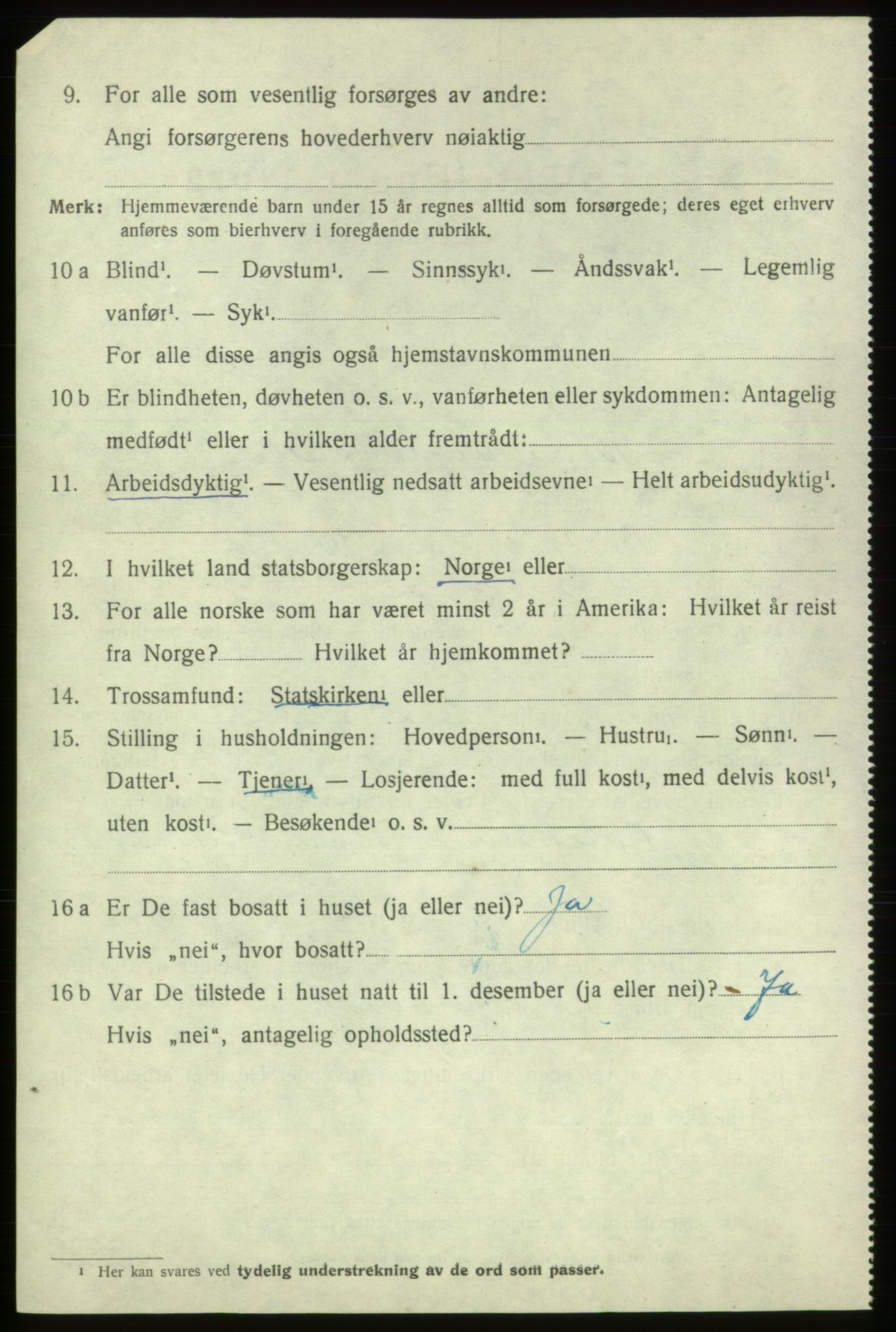 SAB, 1920 census for Stord, 1920, p. 2364