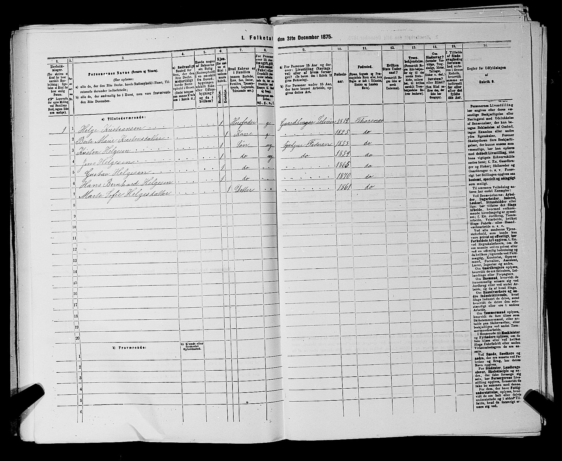 RA, 1875 census for 0113P Borge, 1875, p. 982