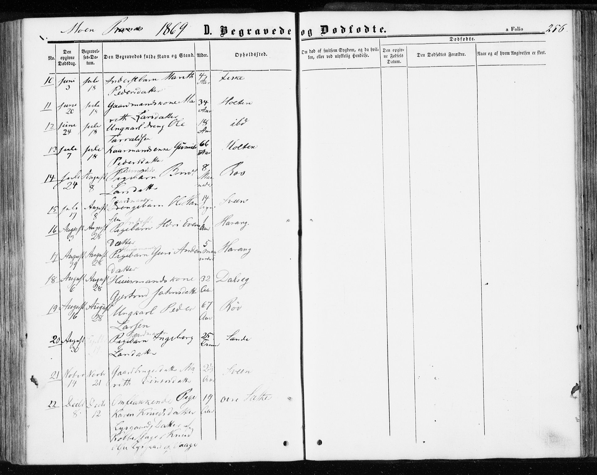 Ministerialprotokoller, klokkerbøker og fødselsregistre - Møre og Romsdal, SAT/A-1454/595/L1045: Parish register (official) no. 595A07, 1863-1873, p. 256