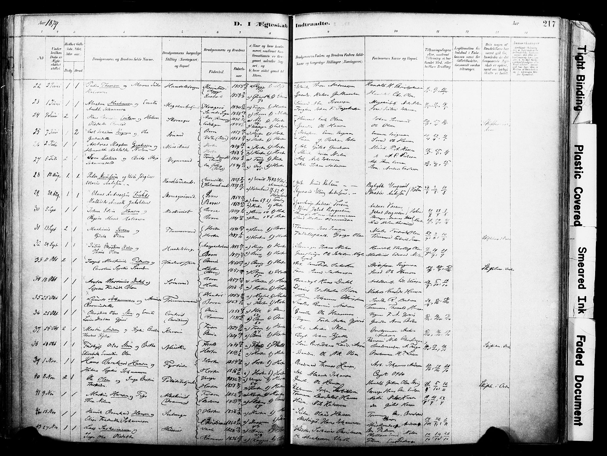 Horten kirkebøker, SAKO/A-348/F/Fa/L0003: Parish register (official) no. 3, 1878-1887, p. 217