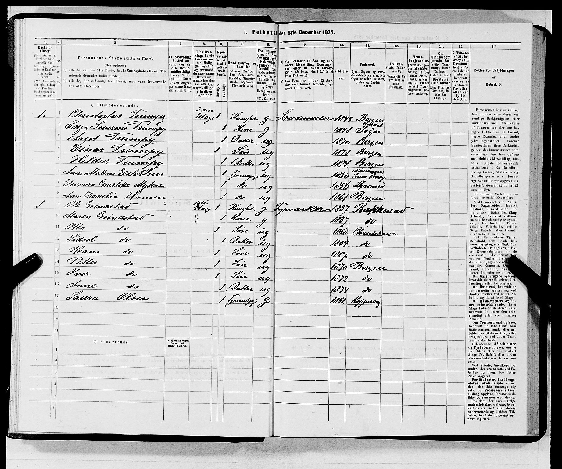 SAB, 1875 census for 1301 Bergen, 1875, p. 5713